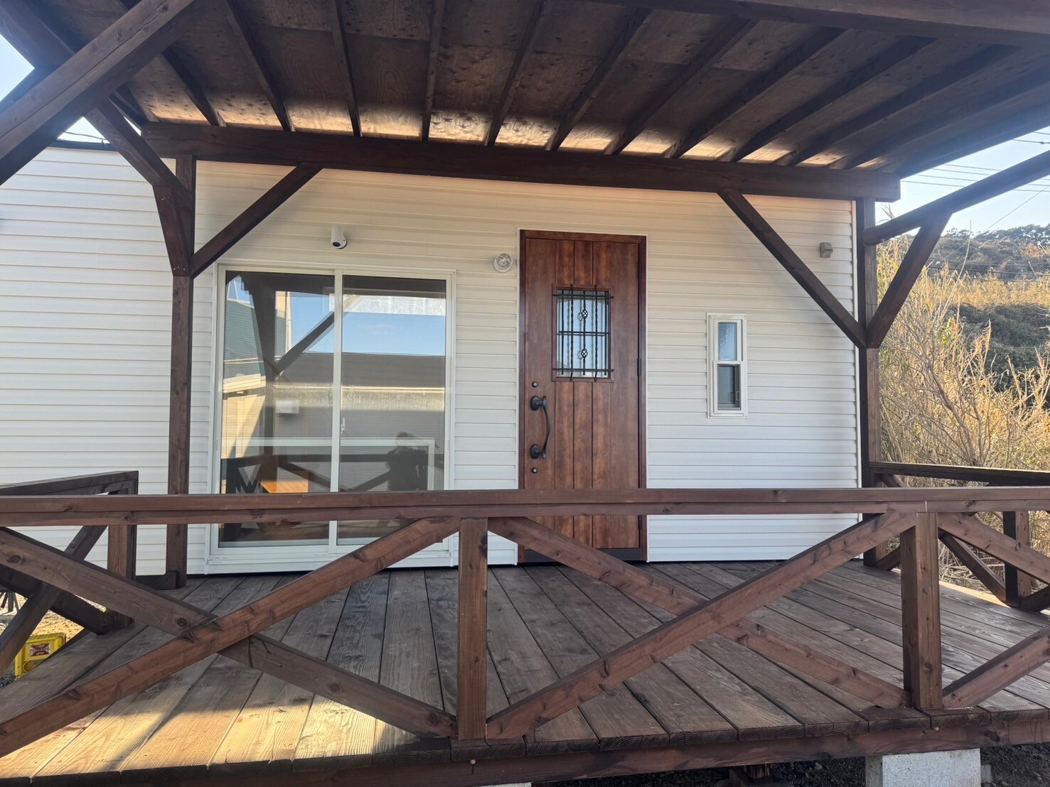 Trailer house deck