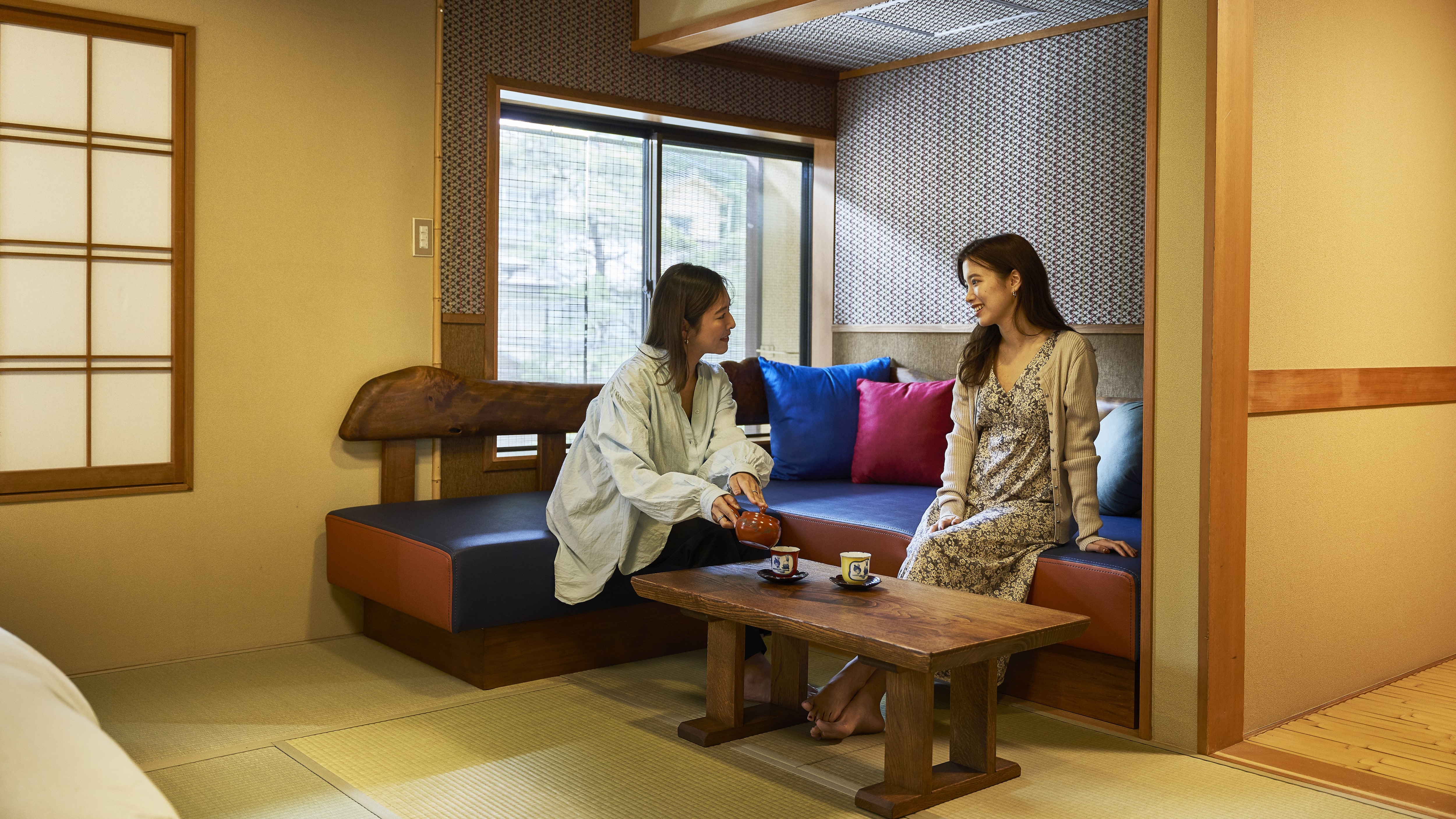 ・May 2023 Renewal "Sankirai" A room with twin beds and a private hot spring.