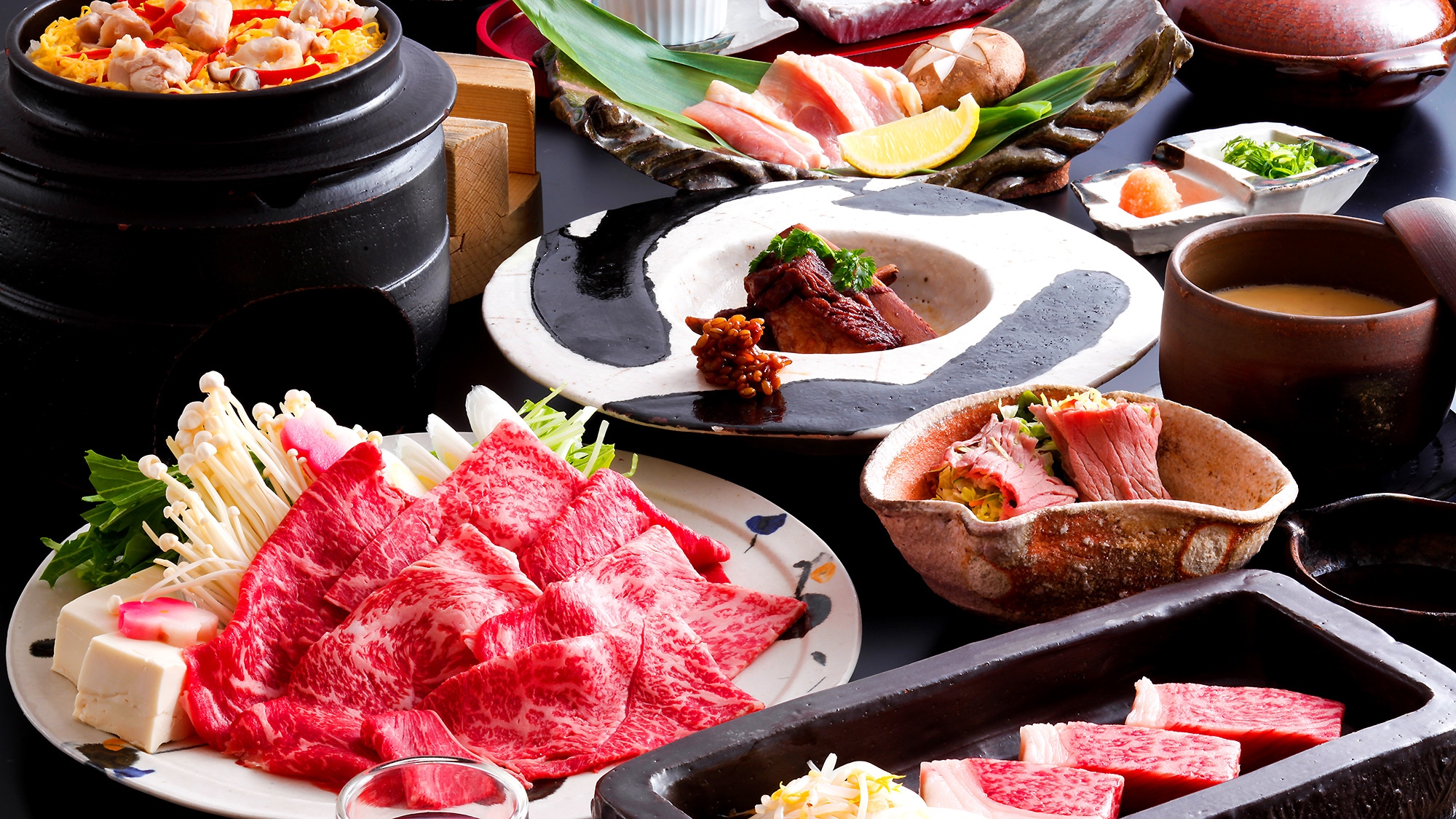 Kursus kaiseki "berpusat pada daging"