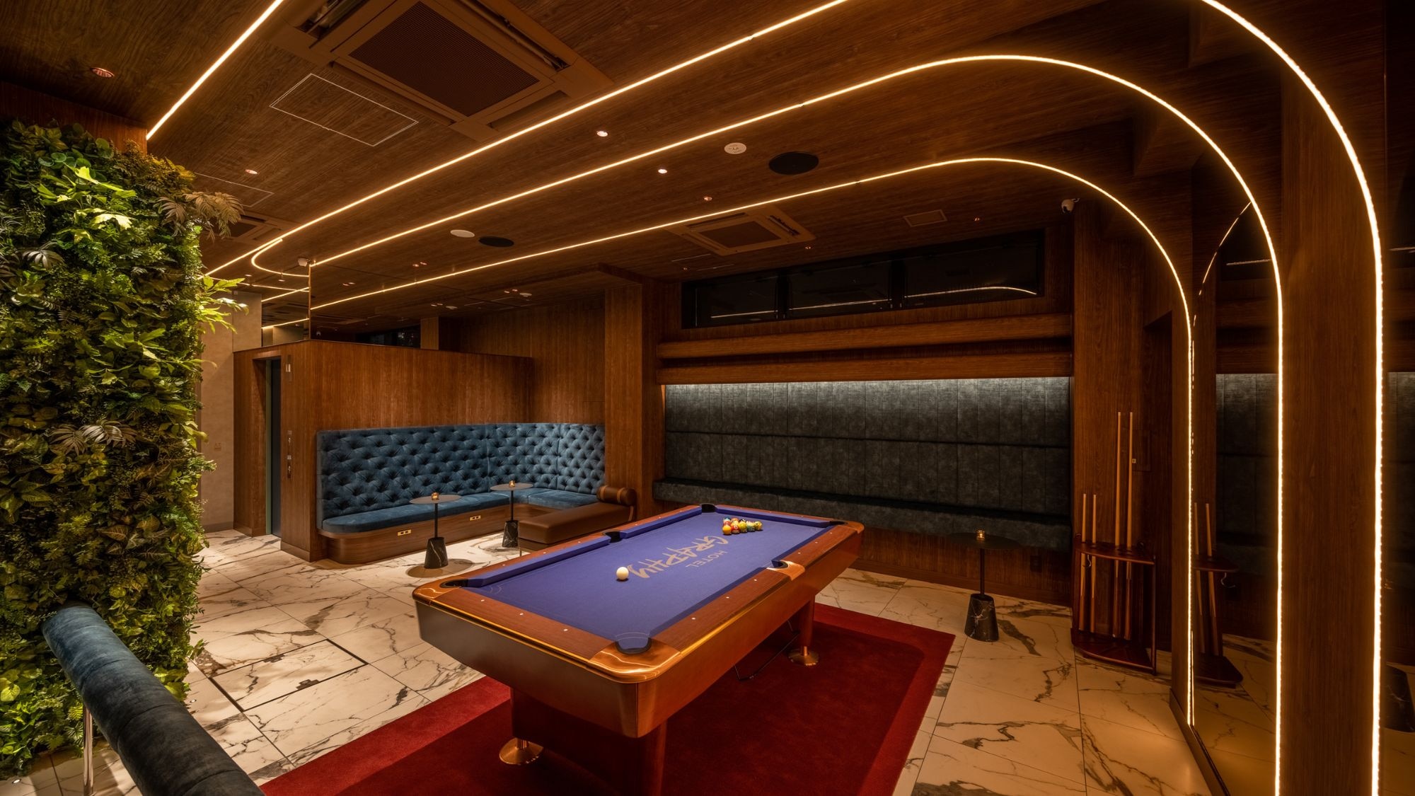 The lounge on the top floor (7th floor) is equipped with billiards and is available for guests to use 24 hours a day.