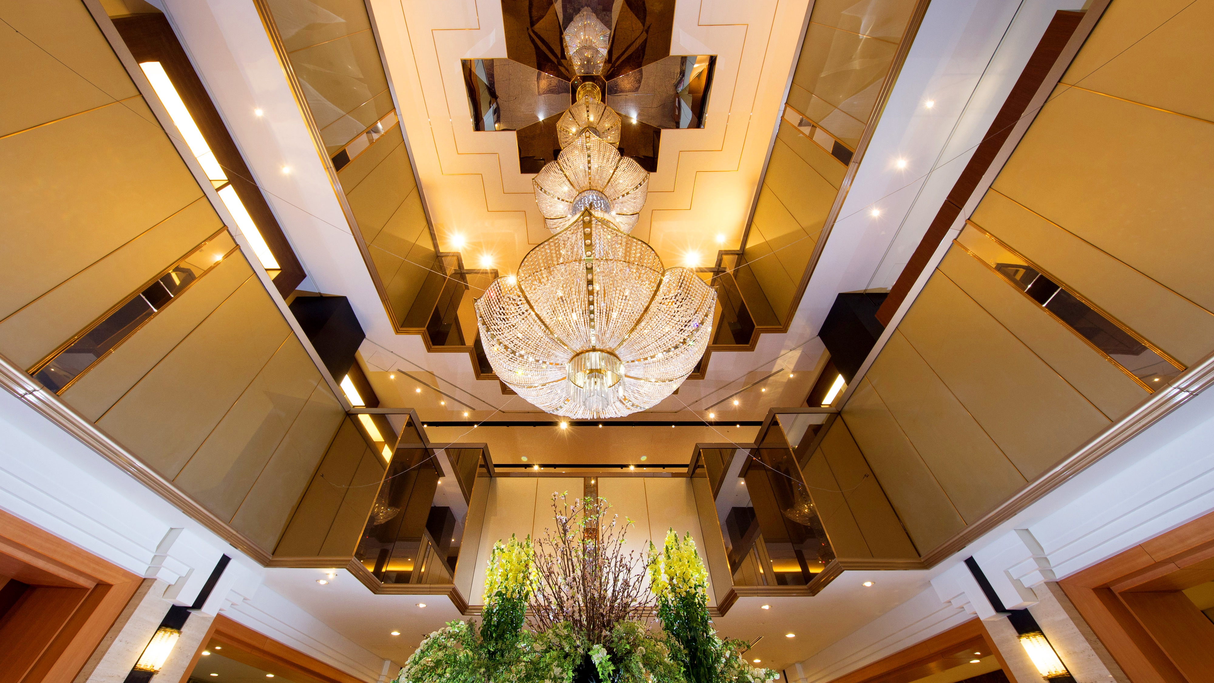 A huge chandelier welcomes you as you pass through the entrance lobby.