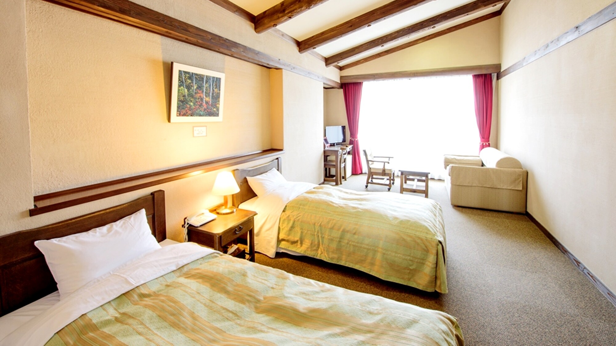 * [Western-style room/Example] This room has two beds and offers a great view.