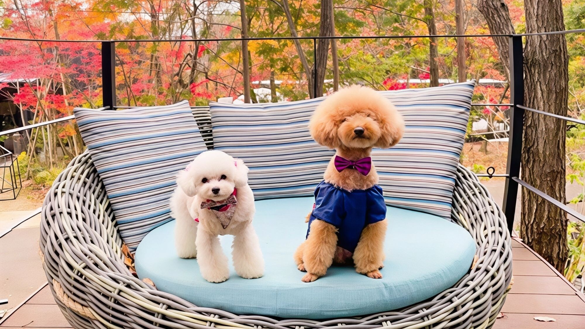 与您的爱犬在空中露台上享受轻松宁静的时光，感受森林的微风。