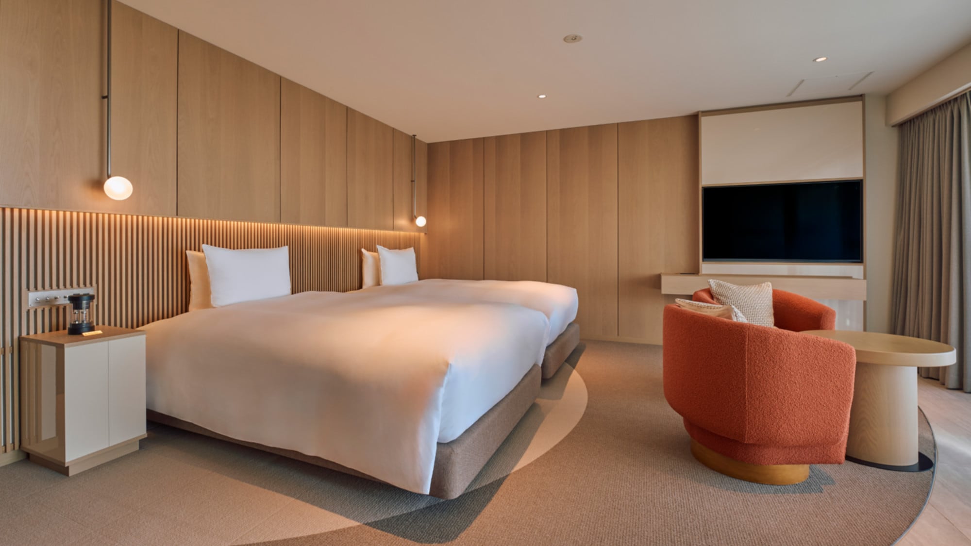 [Twin with open-air bath] A spacious room of 50.4 square meters