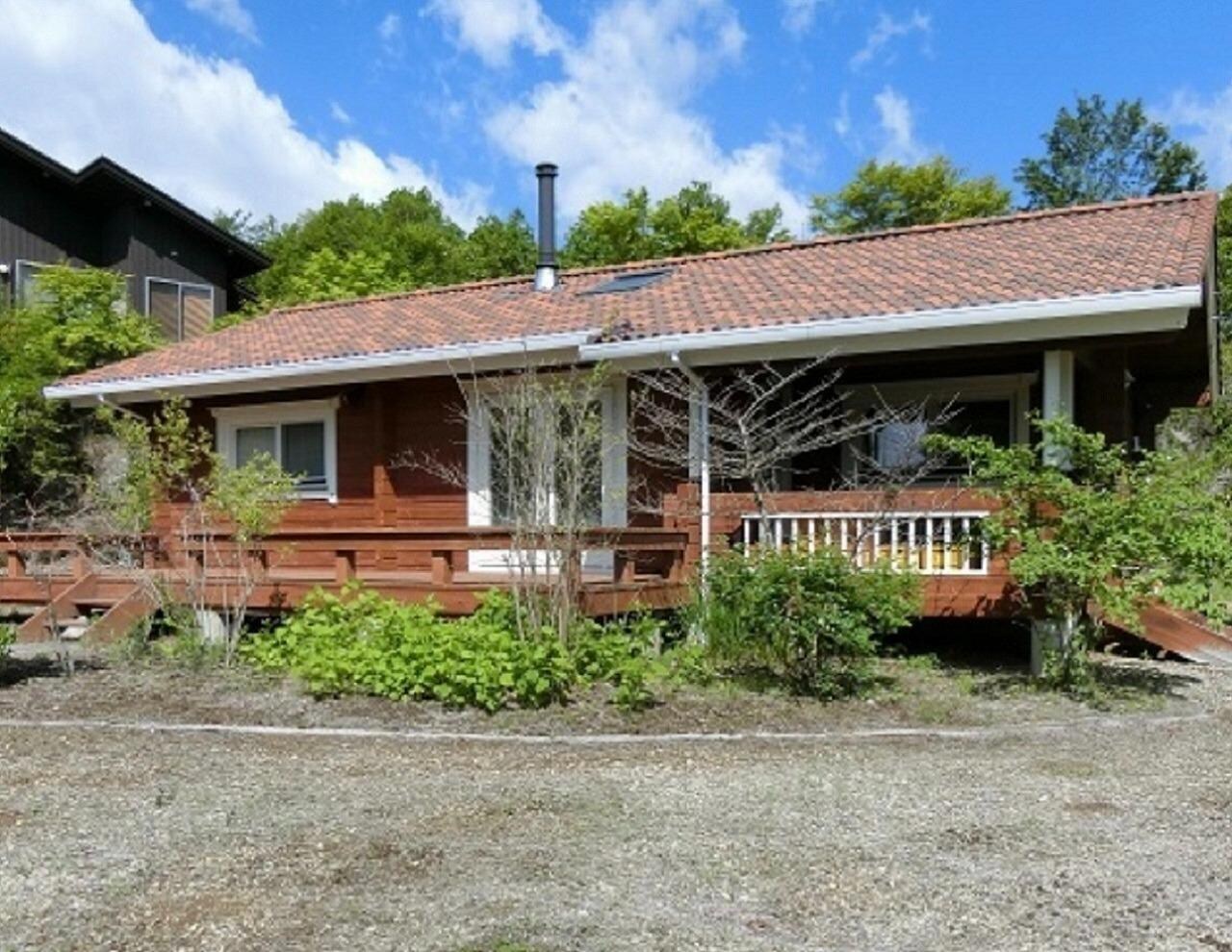 Log cottage exterior