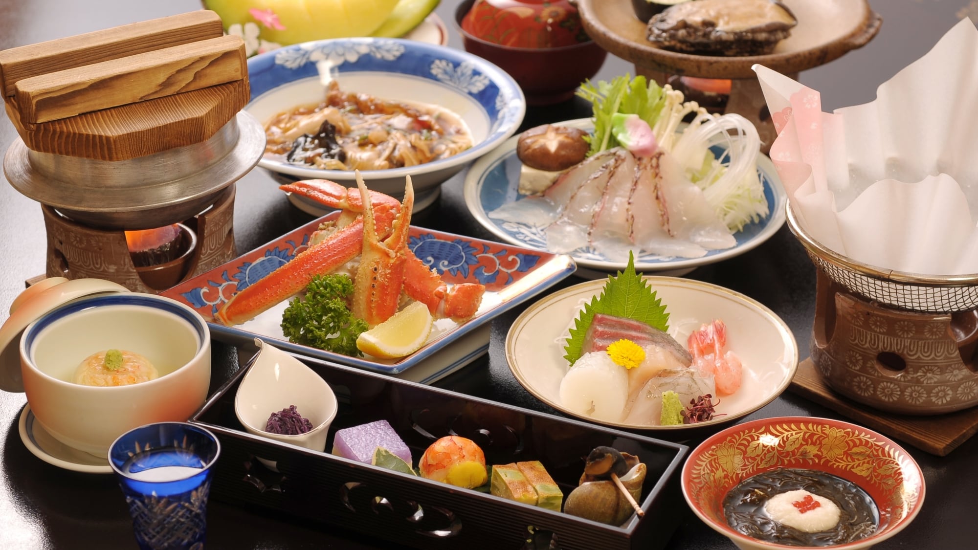 以日本海海鮮製成的懷石料理