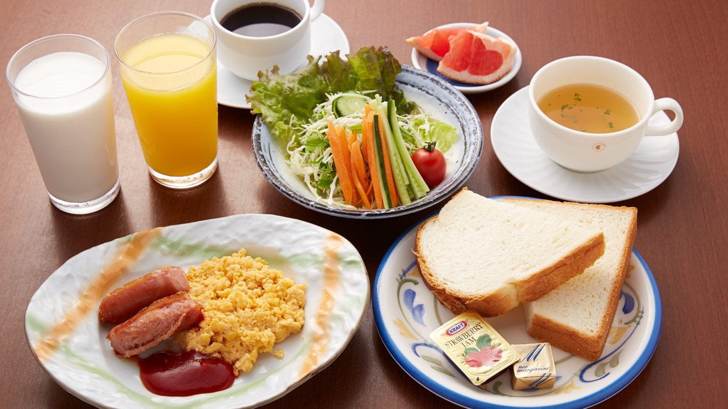Three selectable morning set meals (Western set meals)