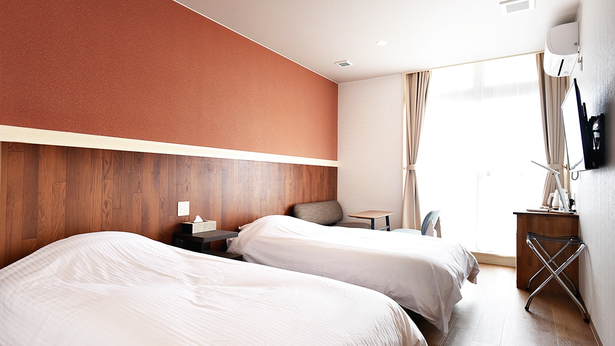 [Room example] Twin room. Perfect for couples and parents and children traveling alone♪ There is no doubt that you will have a lively conversation while lying down!
