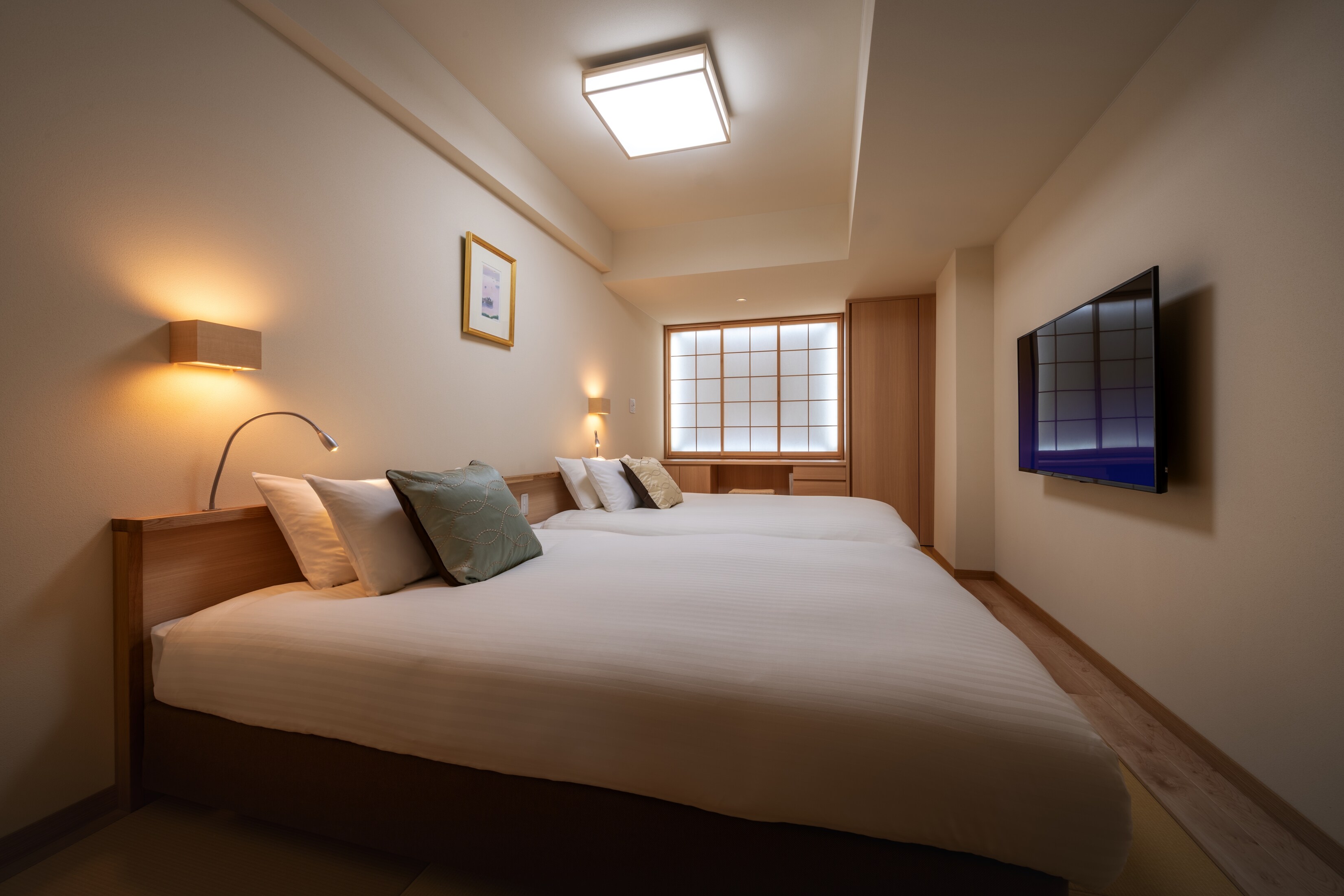 Japanese-style room in the back, 20 square meters, bed type (indoor)