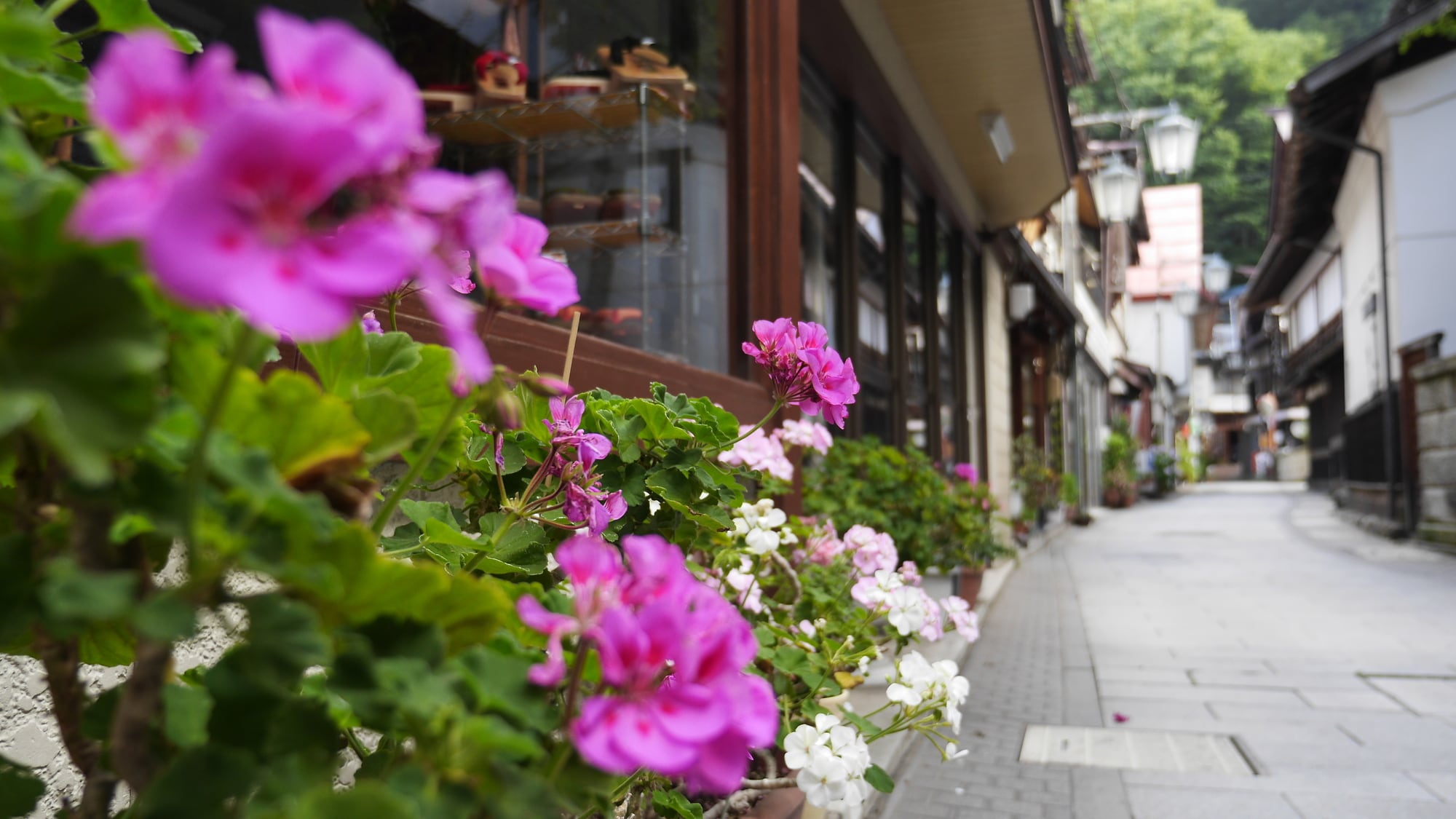 Hot spring town streetscape