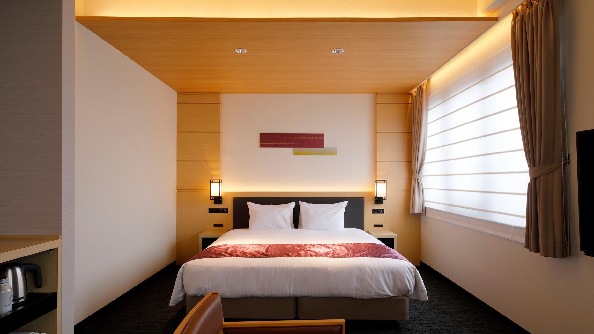面積32㎡日式現代西式房間，舒適雙人間。