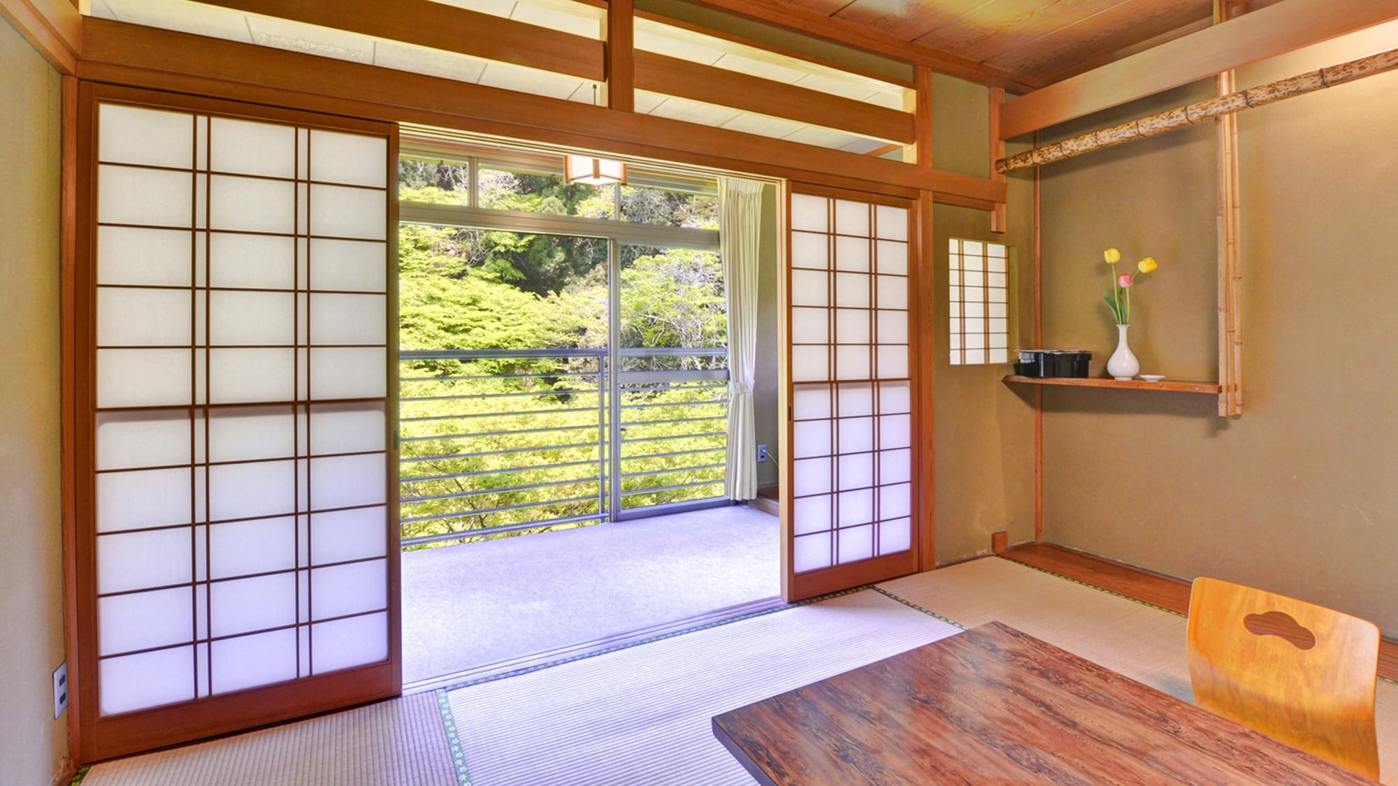 *Please relax in our warm wooden rooms.