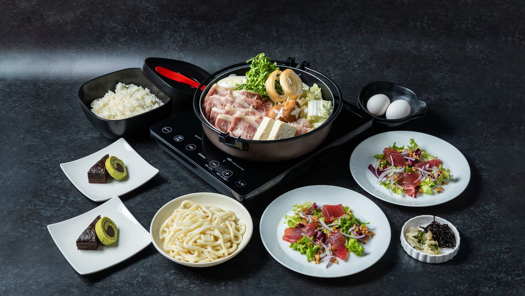 [Bữa tối] Món sukiyaki bò Motobu (ví dụ)