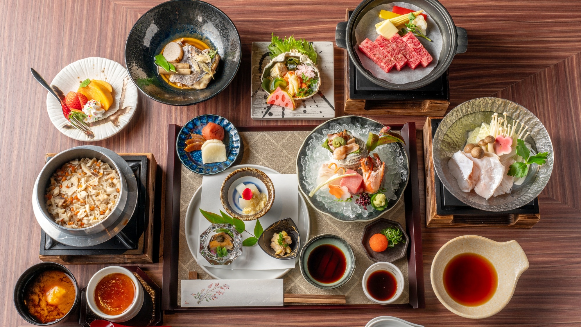 [Dinner example] We offer a wide variety of menu items.