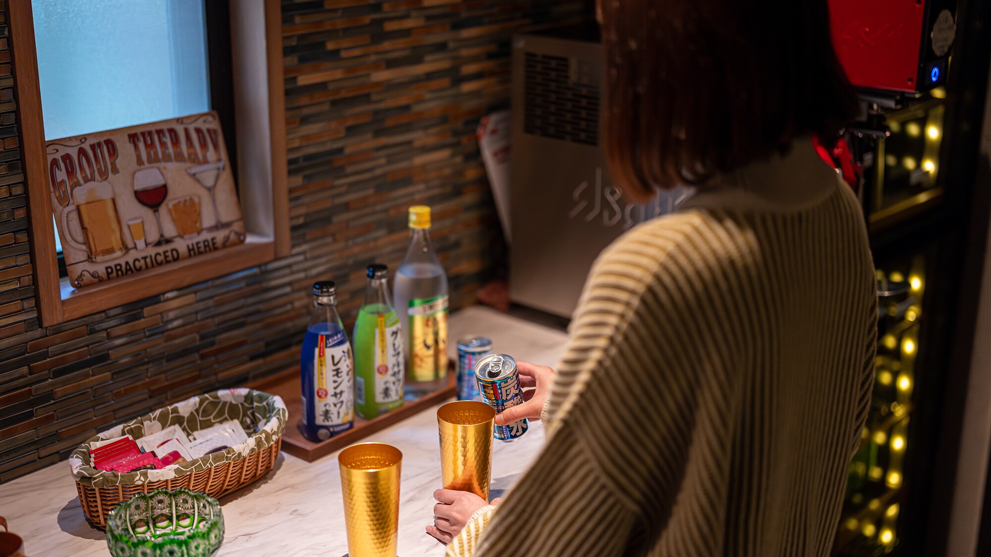 A blissful moment with free drinks. Enjoy Oita's shochu in your favorite style.