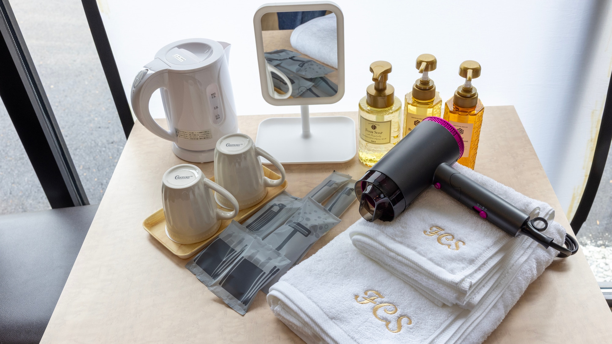 Complete set of in-room amenities and facilities