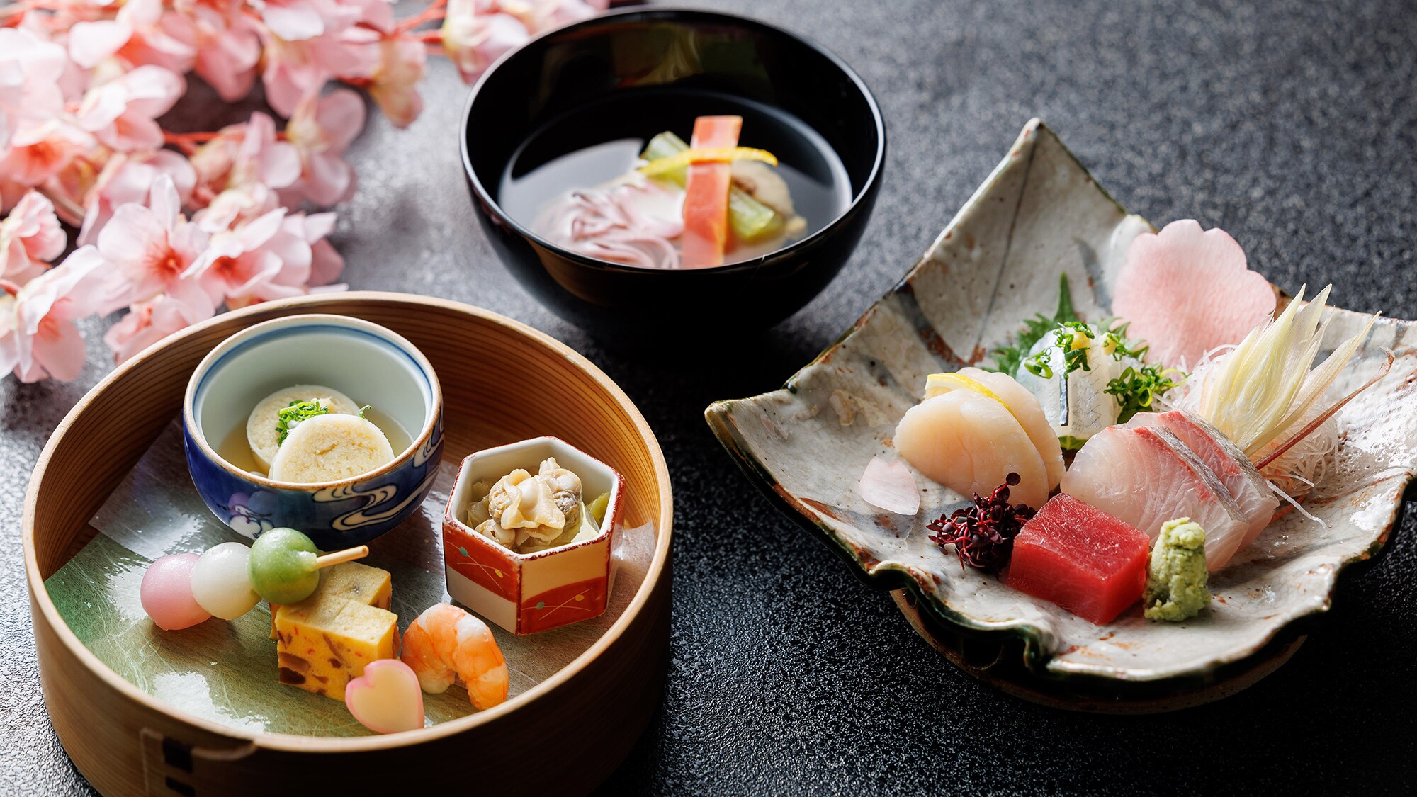 2025 Spring "Sakura" Seasonal Vegetables, Soup, Sashimi