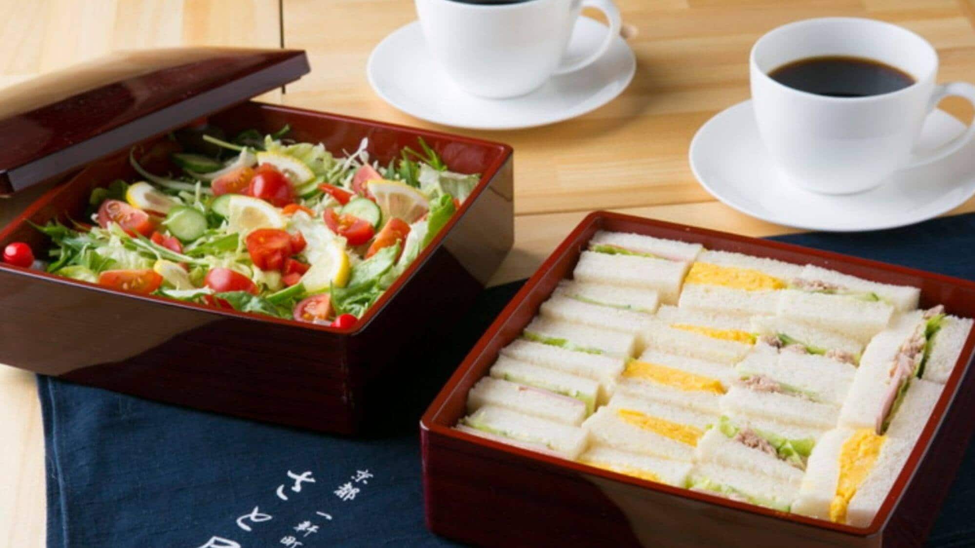 [ตัวอย่างอาหารเช้า] อาหารเช้าแซนวิชพิเศษของร้าน Cafe Aoki นี่คือชุดอาหารเช้าดั้งเดิมที่มีเฉพาะที่โรงแรมของเราเท่านั้น