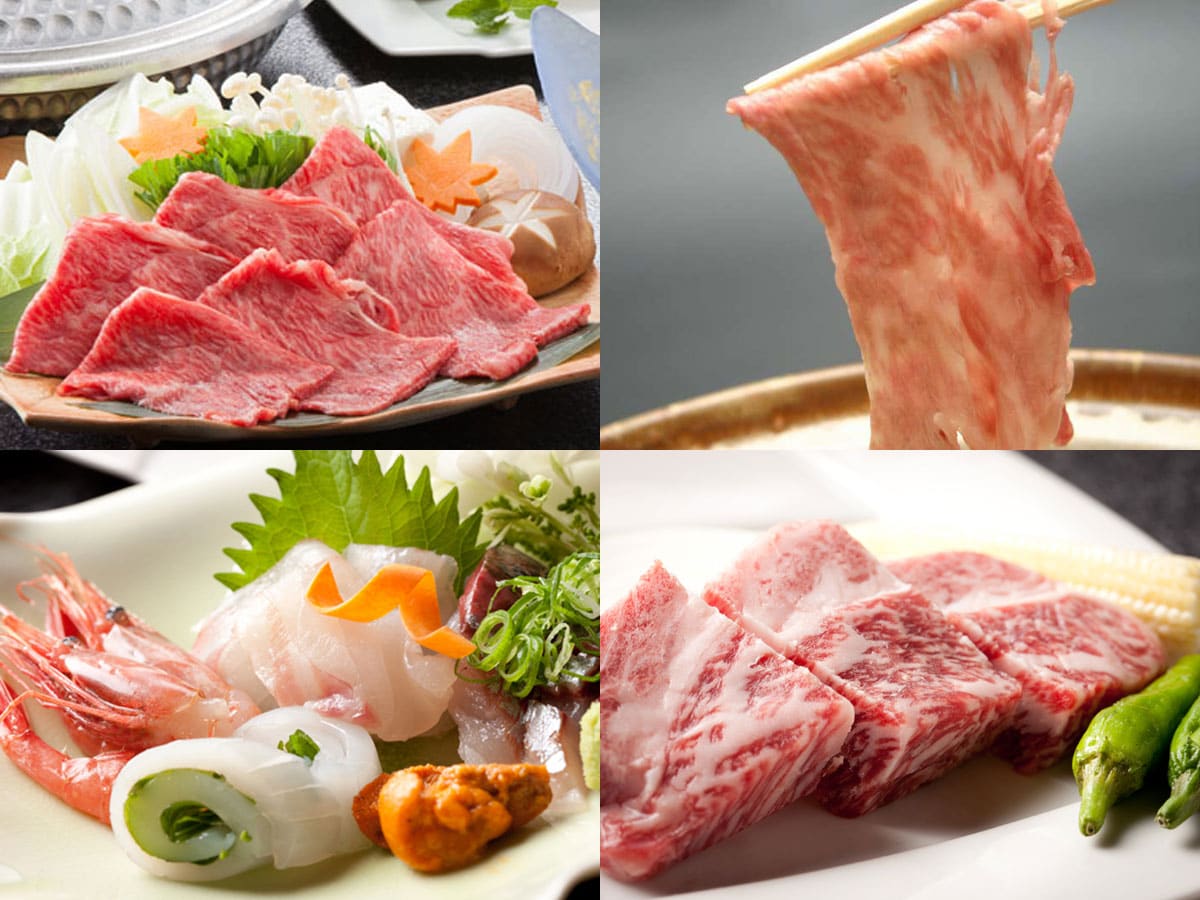 Tajima beef shabu-shabu, steak, sashimi, etc.