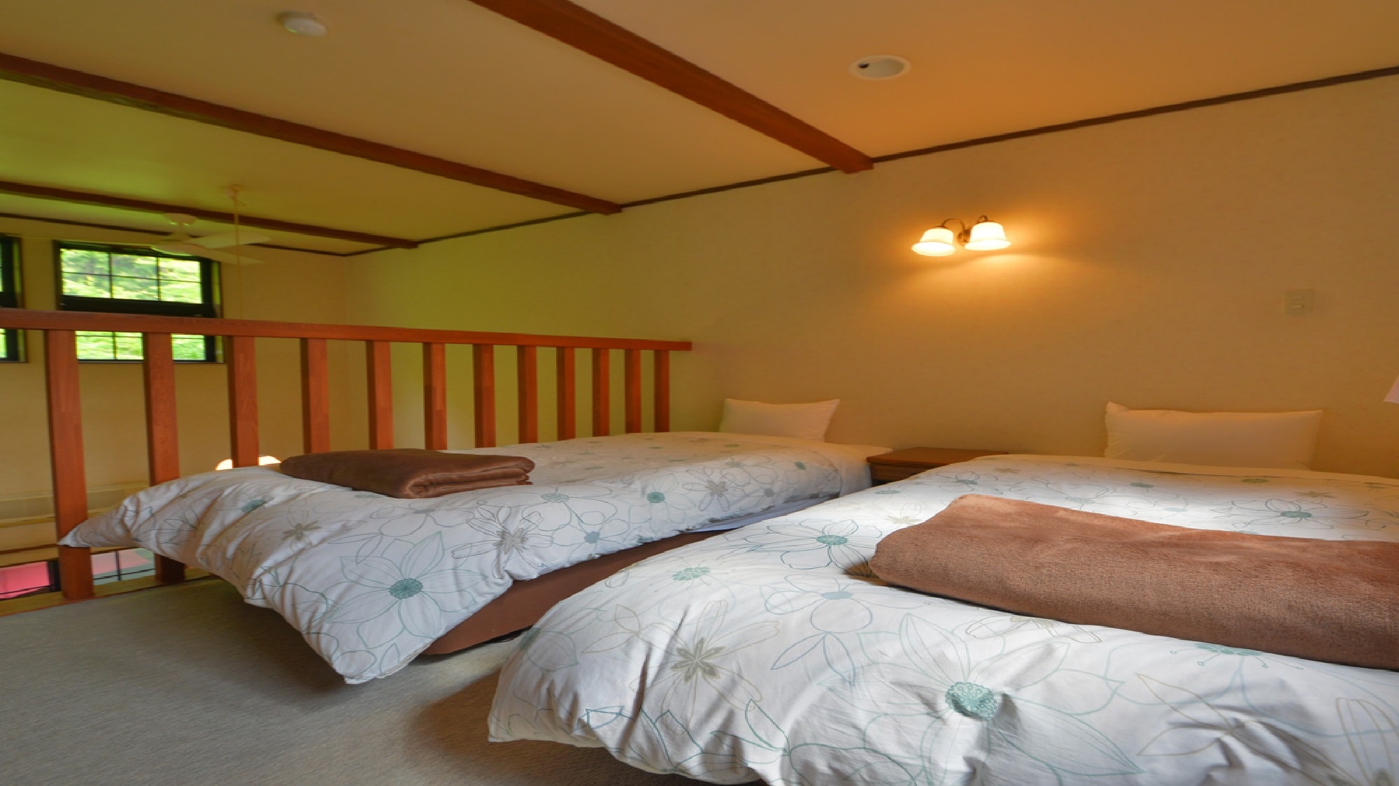 An example of a maisonette room with an open-air garden bath