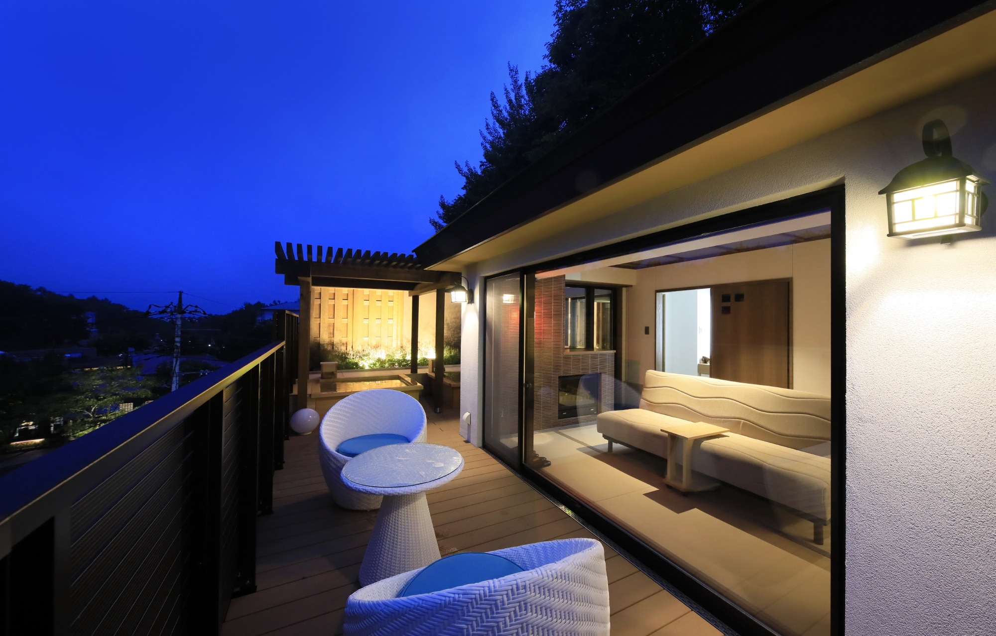 Japanese modern special room with 2 open-air baths [Rei] Terrace