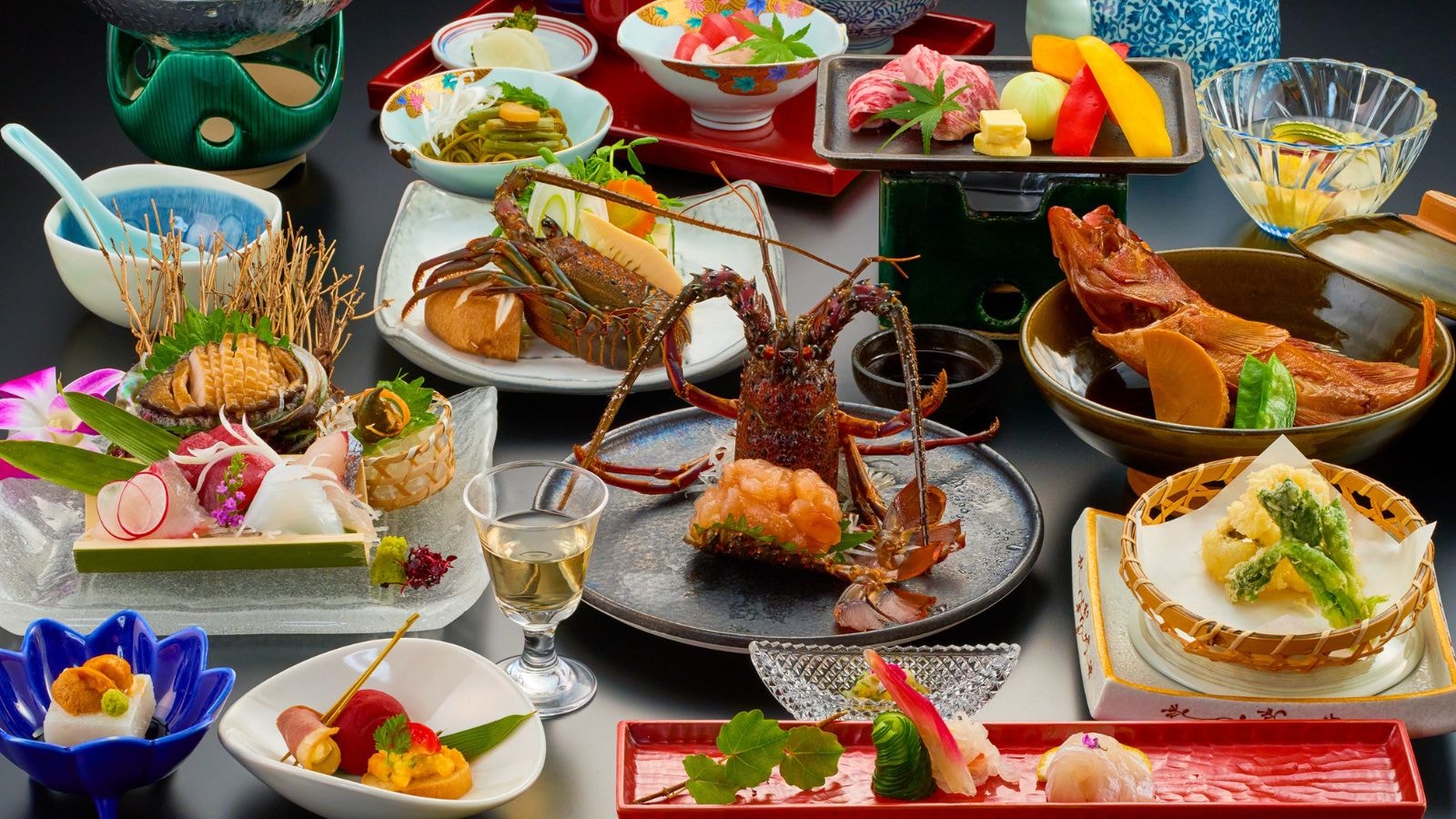 26 Embun Putih Musim Semi/Panas (Sashimi lobster Ise disajikan untuk 2 orang)