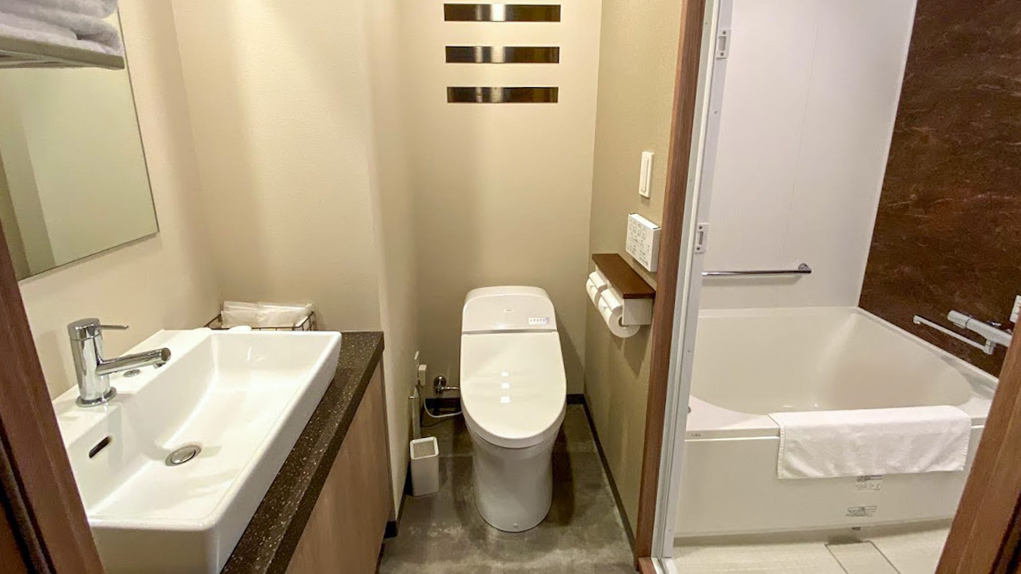 Superior twin bath and toilet