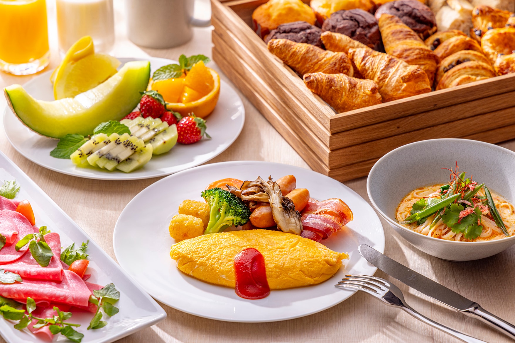 Breakfast buffet: Choose as much as you like from a menu of over 60 items