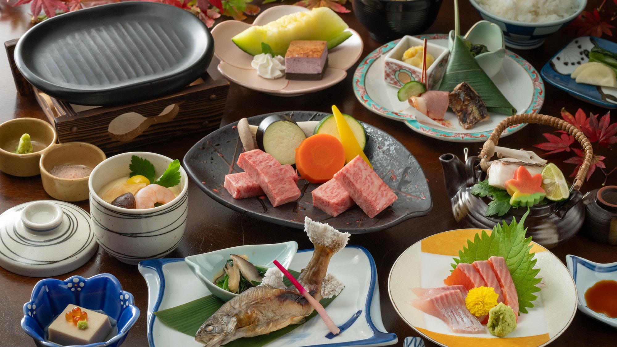 [Standard Kaiseki] You can enjoy tasting and comparing branded beef and Shinshu ingredients.