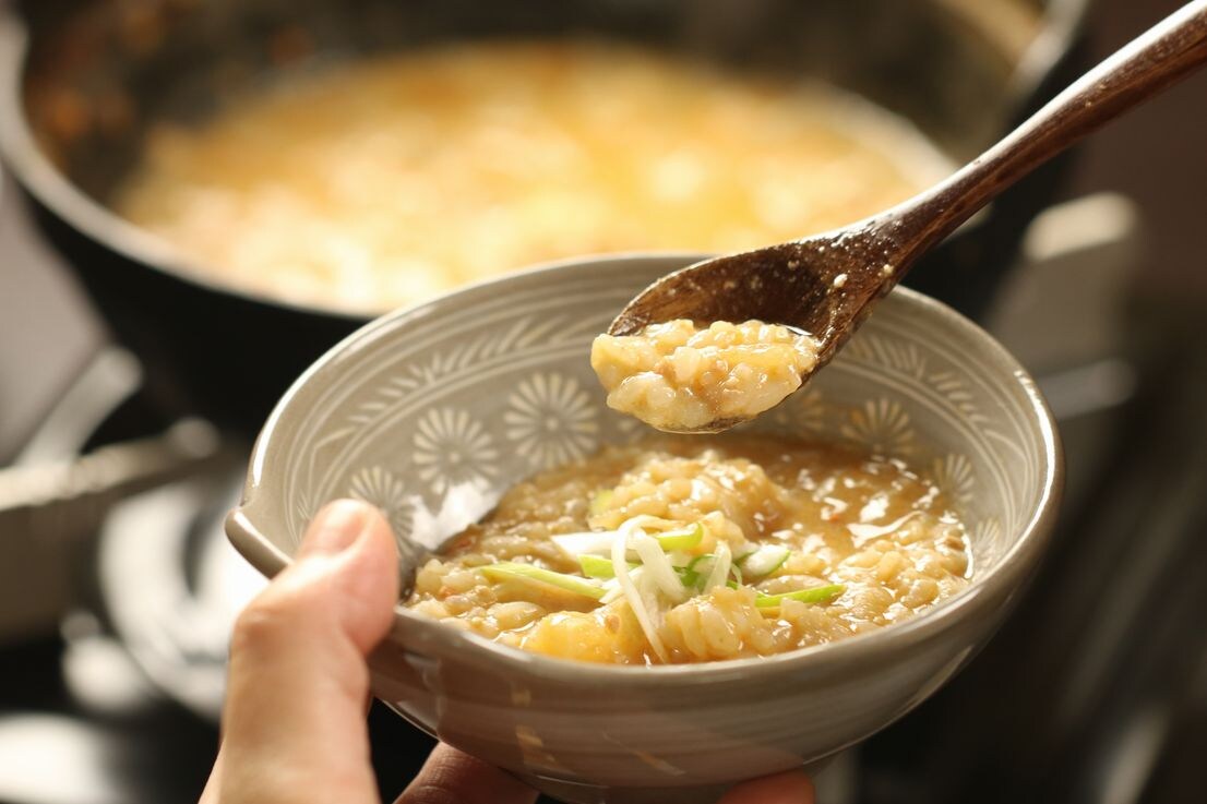 Rice porridge to finish off the meal