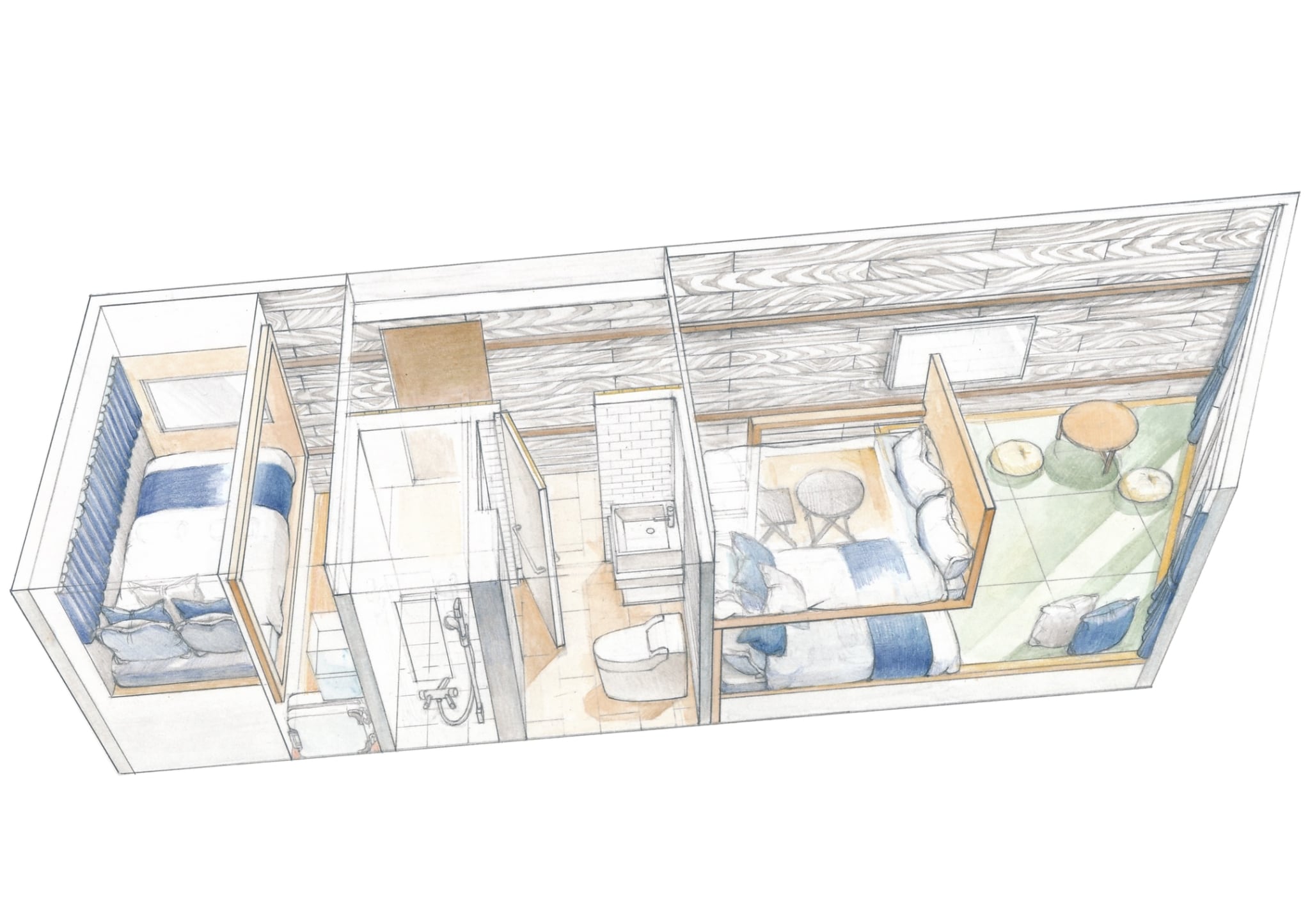 Deluxe Family Room Max6 Comfort4 (3D Wall Side)