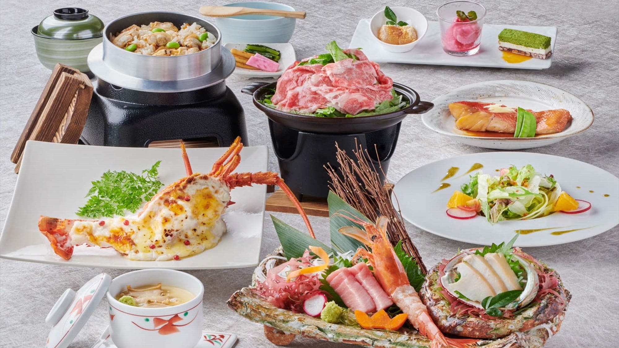 [Dinner] Sashimi, boiled golden-eyed snapper, etc. *Photo is an example