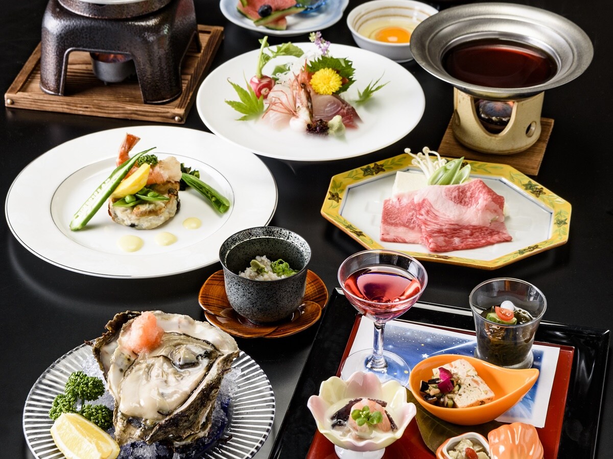 *Shiki Shunsai Natsuzen / "Feel the four seasons" kaiseki course with a mixture of Japanese and Western styles. You can eat it with chopsticks.