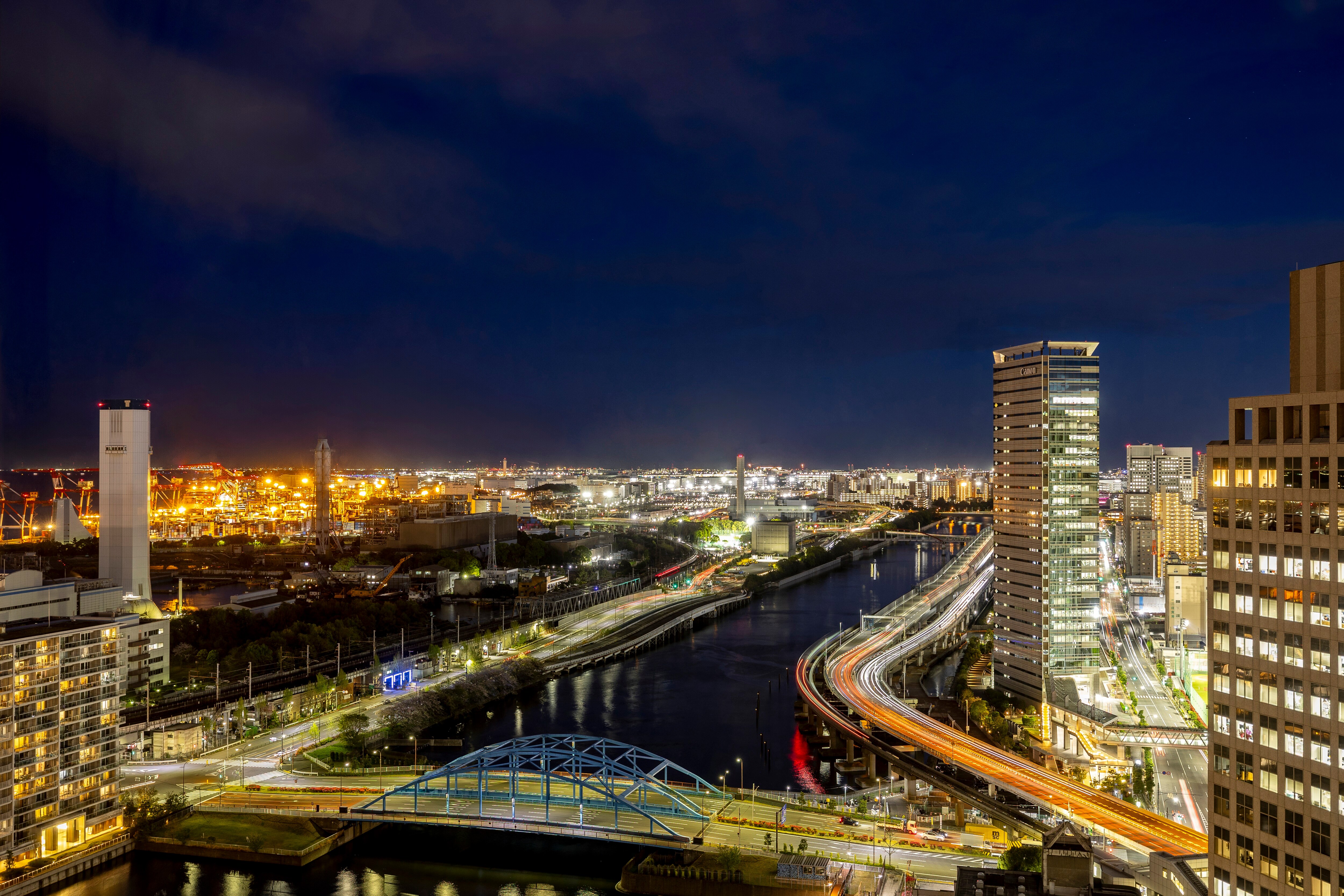 วิวคลอง วิวกลางคืน