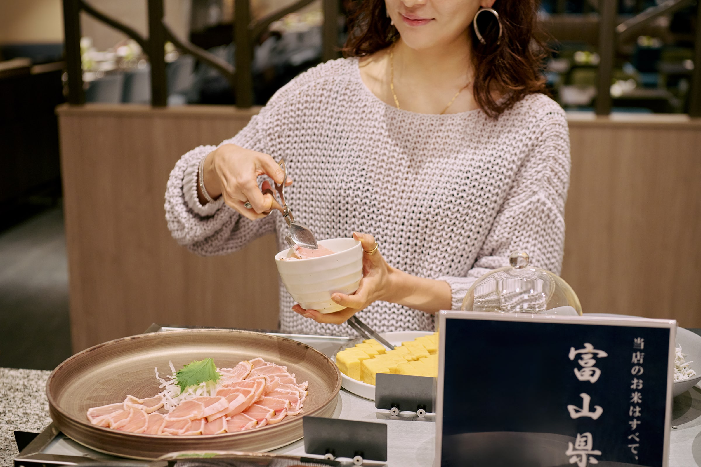 A breakfast buffet unique to Toyama
