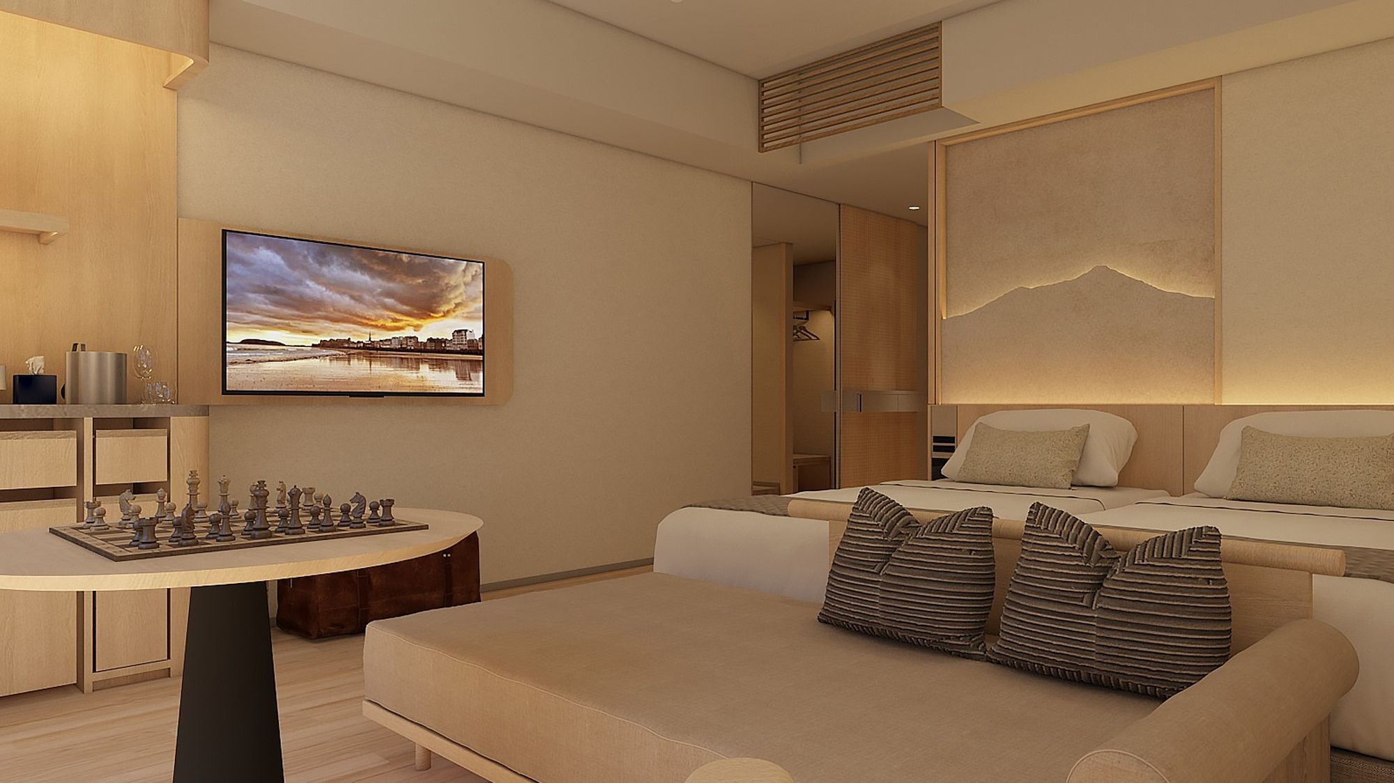 Hollywood Twin Panorama View (with shower booth)
