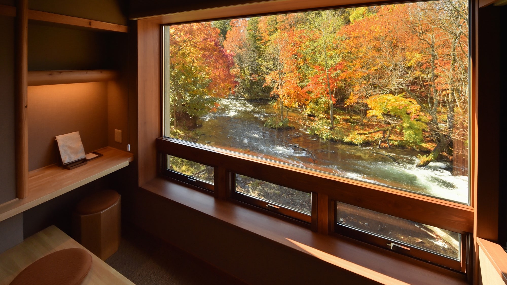 Autumn river side guest room