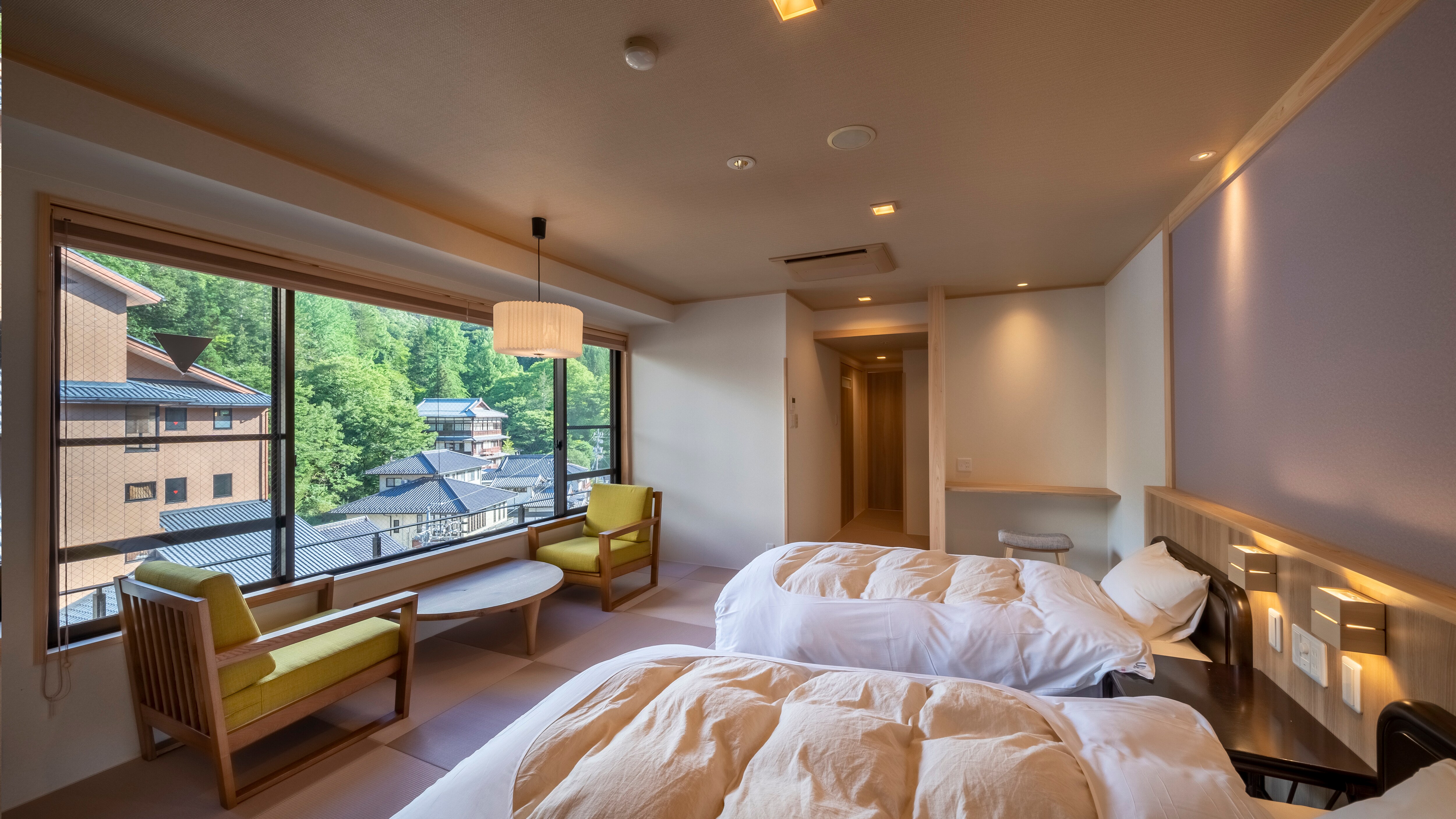 [603] Dengan pemandian air panas yang mengalir bebas [Tempat tidur bergaya Jepang] 12 tikar tatami pemandangan Bessho