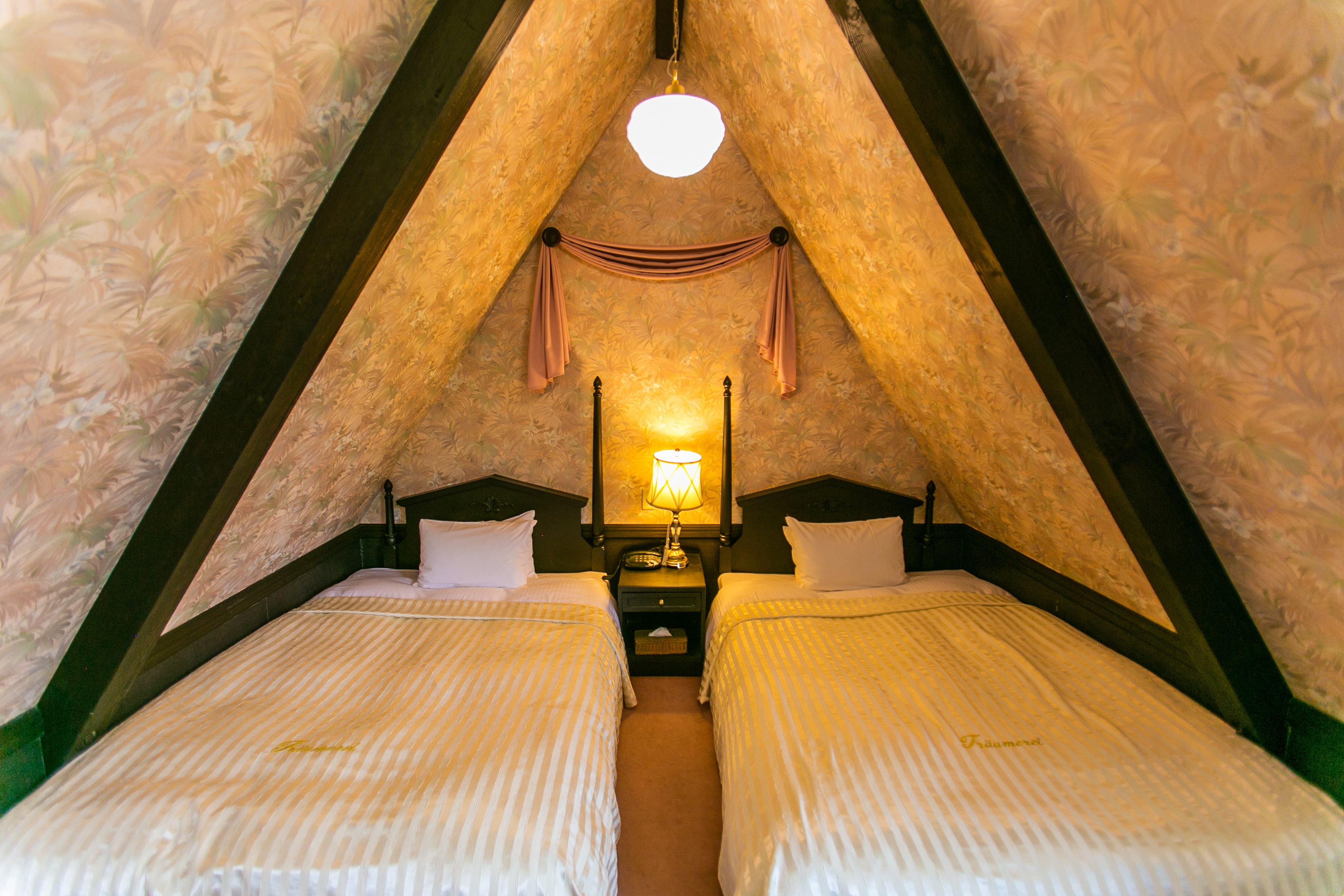 Executive Twin Room (36㎡) <Triangular roof bedroom + open-ceiling living room>