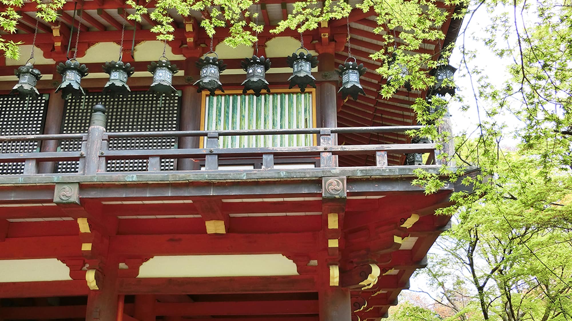 Spring: The main hall and fresh greenery