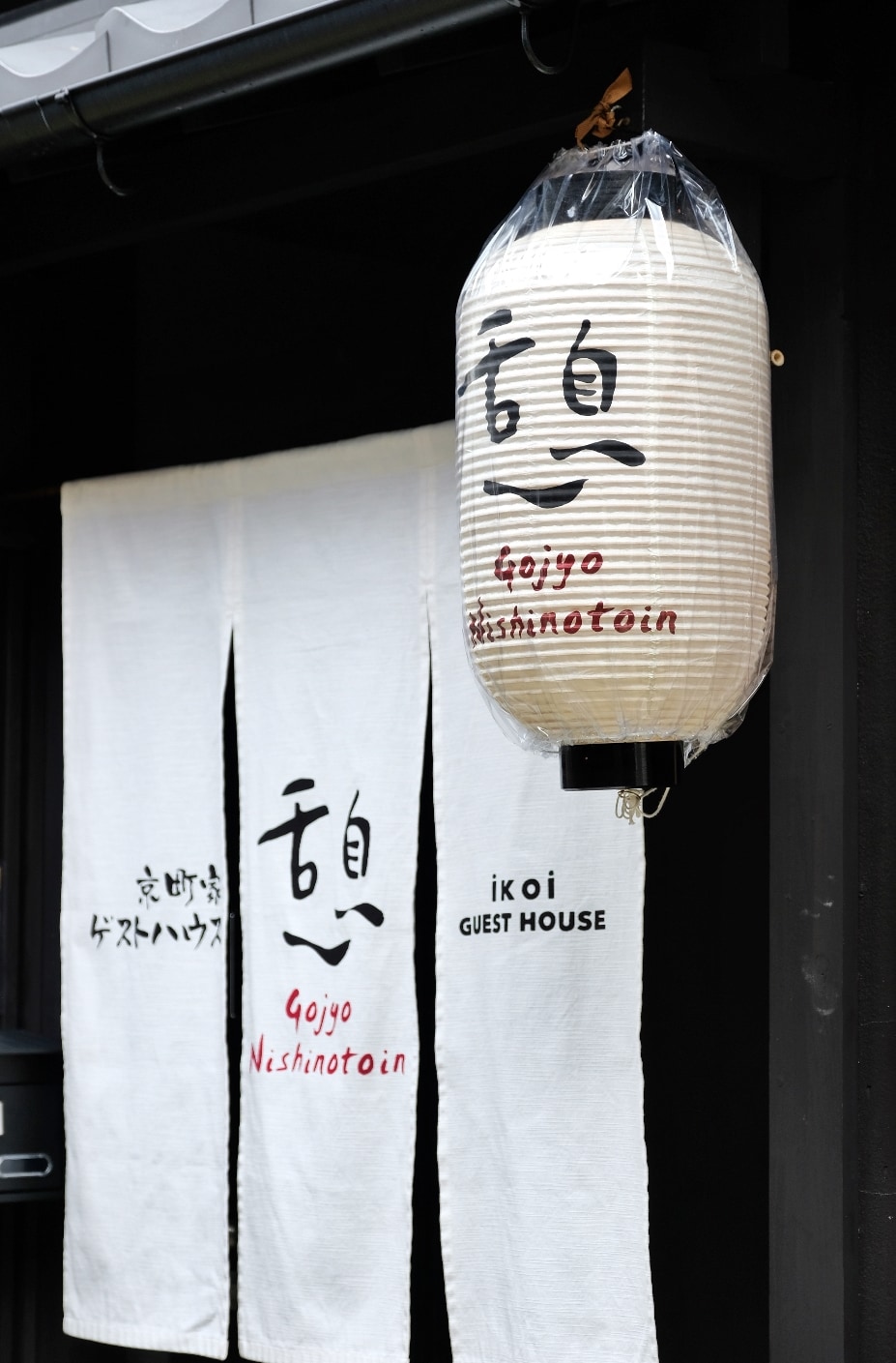 Noren and lanterns at the entrance