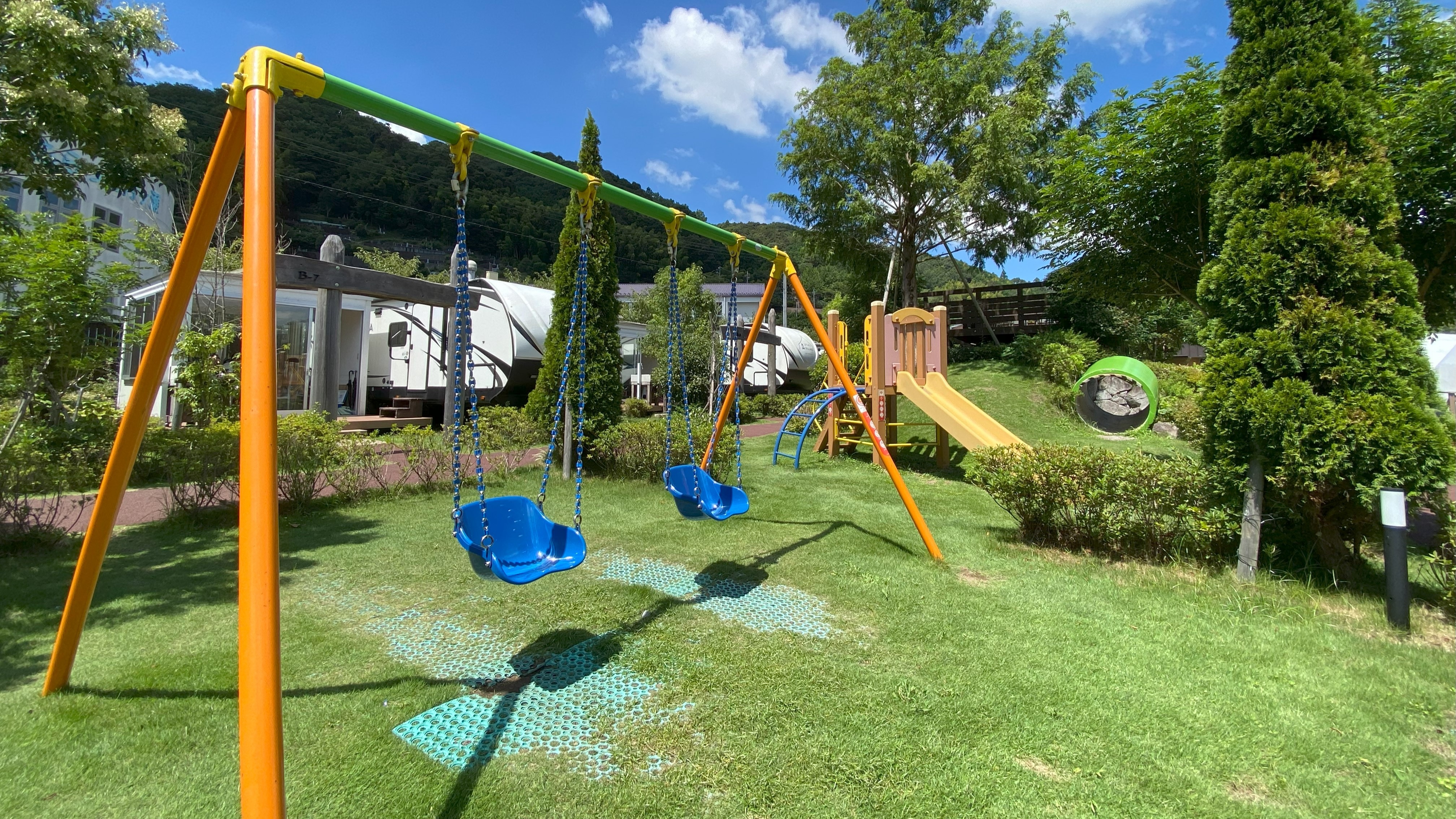 We have play equipment for children.