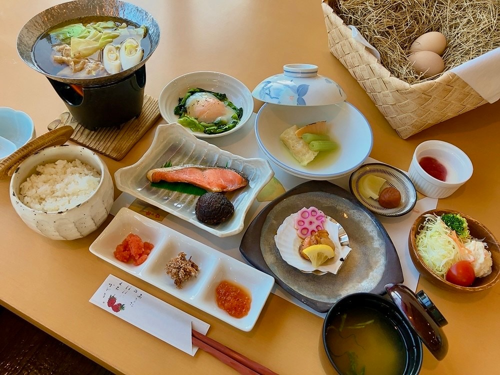 Japanese breakfast made with local ingredients