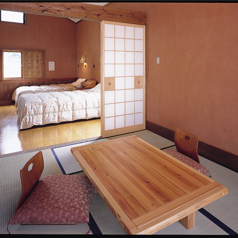 Japanese-Western style room with indoor bath with a view