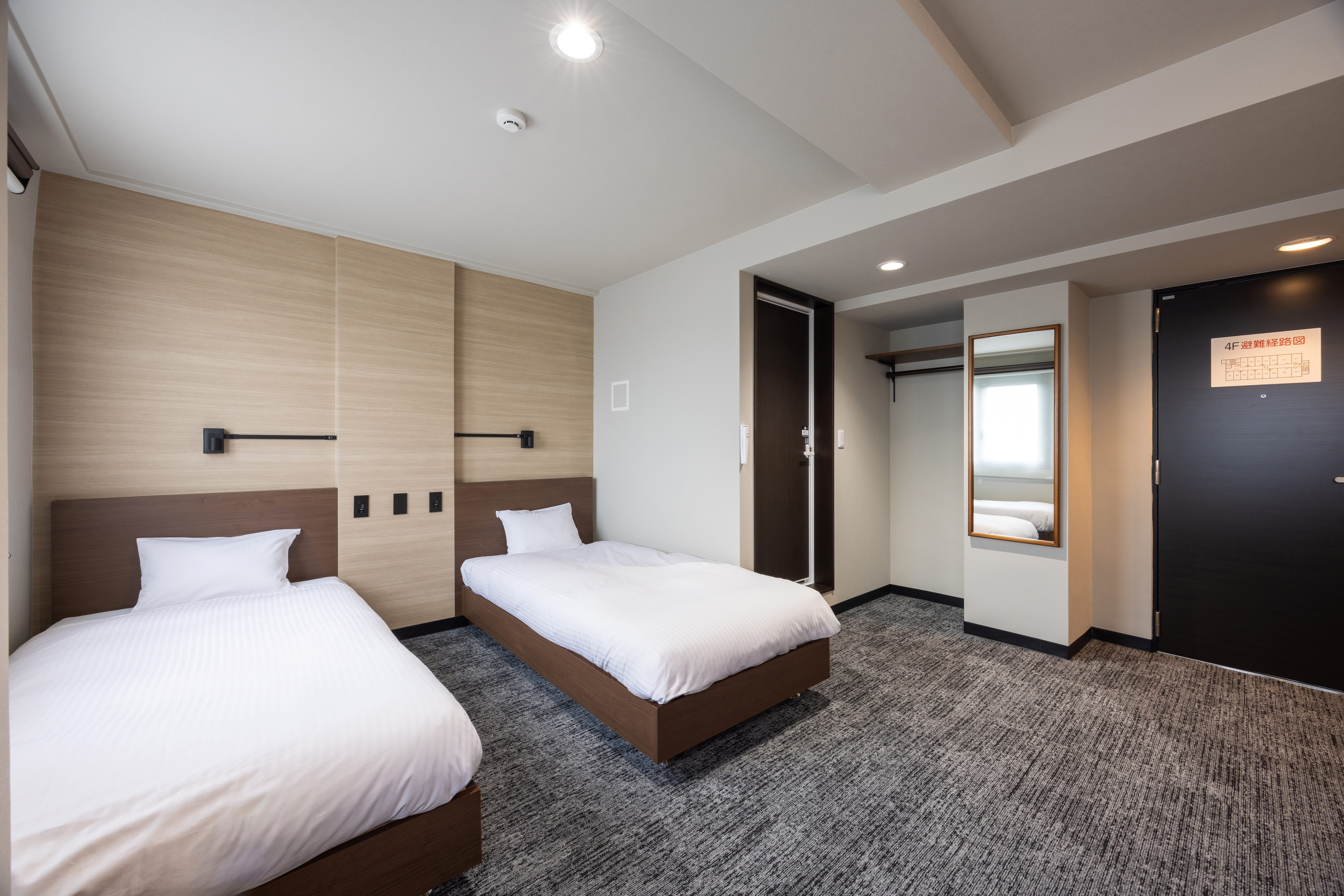 Renovated twin room interior