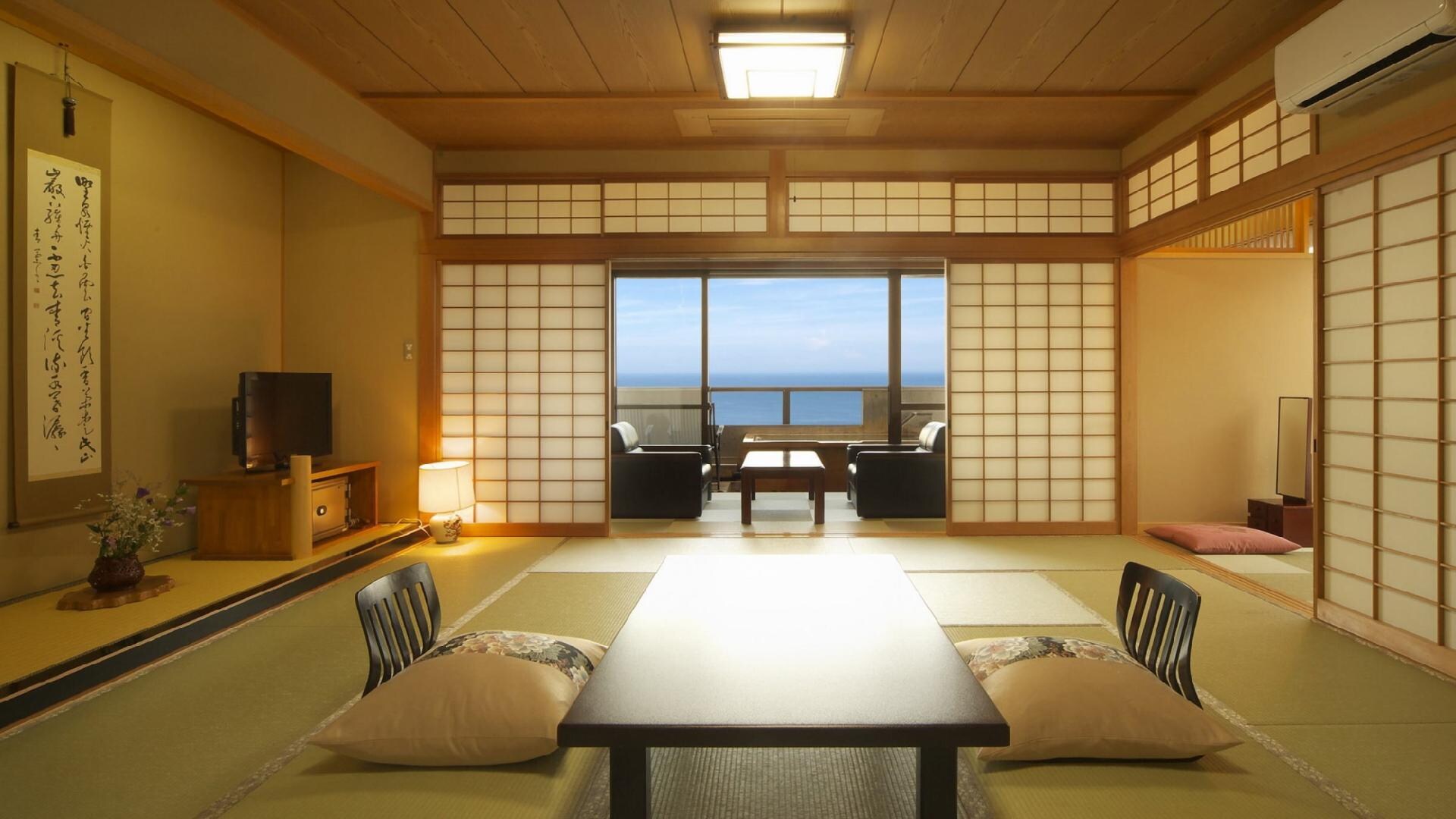 [Relaxing Japanese-style room] Aoi 2nd floor 15 tatami mats + 6 tatami mats Japanese-style room + private room with open-air bath