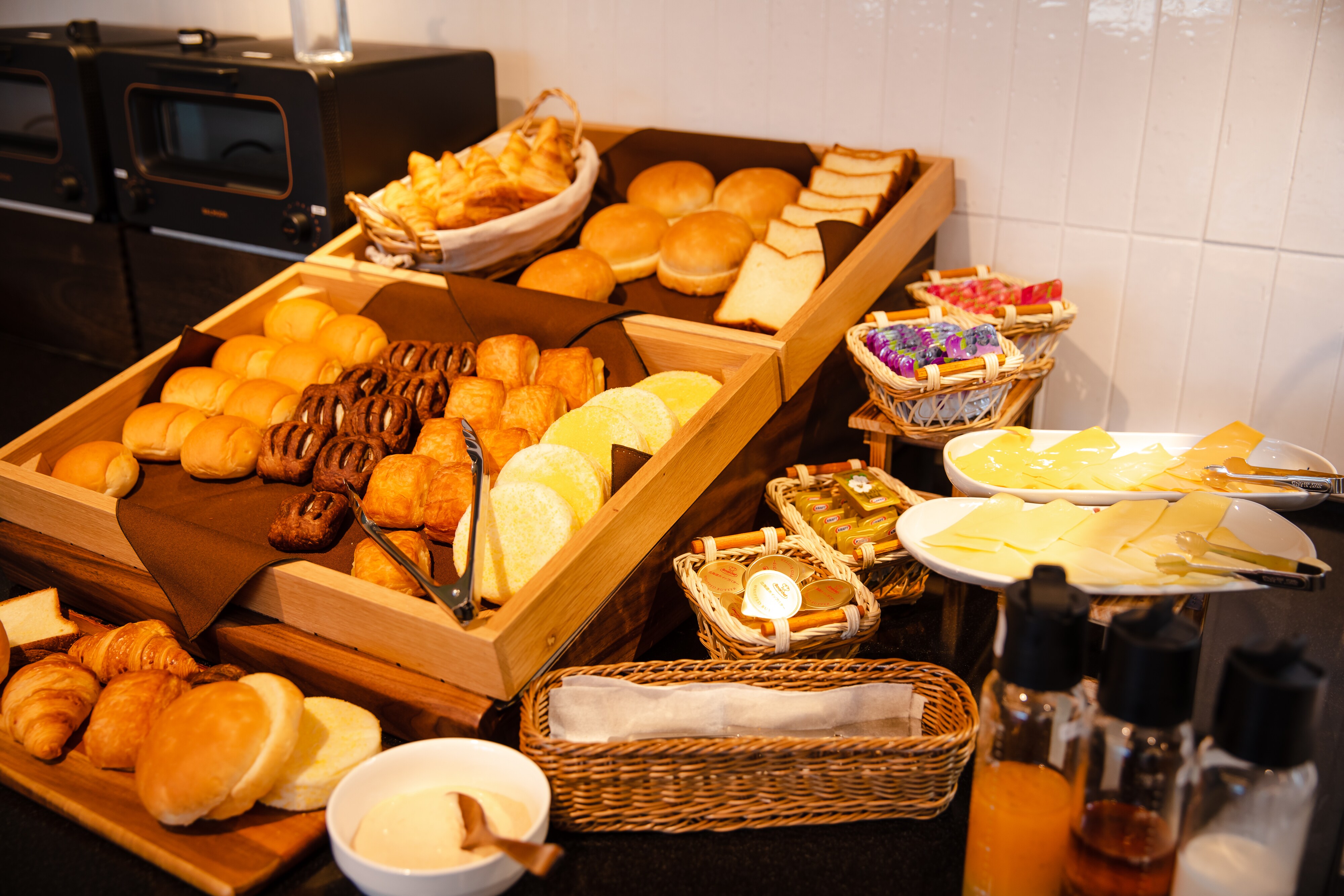 Breakfast buffet bread bar