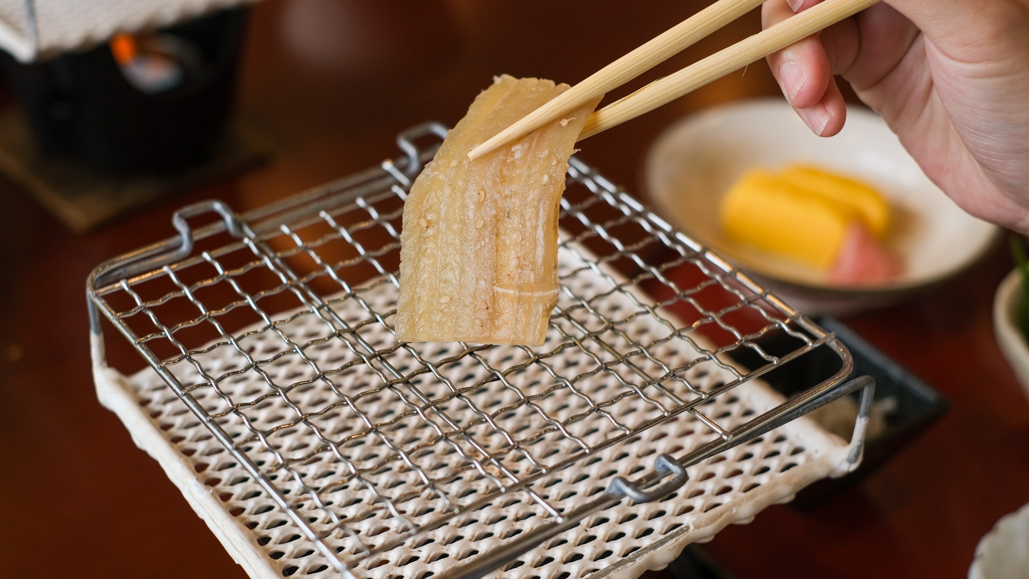 Wakayama specialty, swordfish, dried in mirin (sweet cooking rice wine). (Example of breakfast)