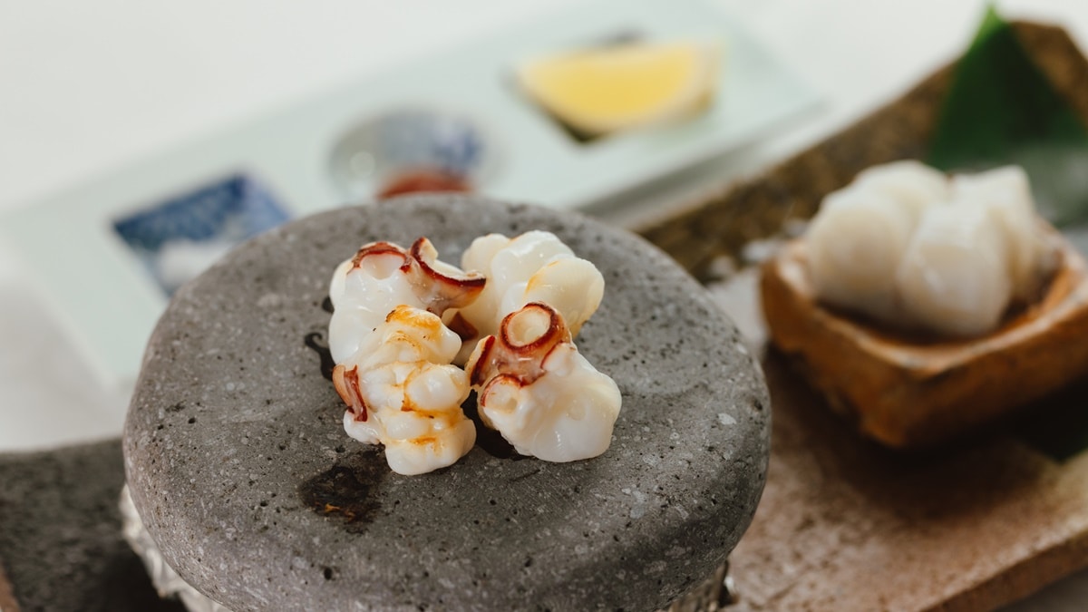 Stone-grilled local octopus