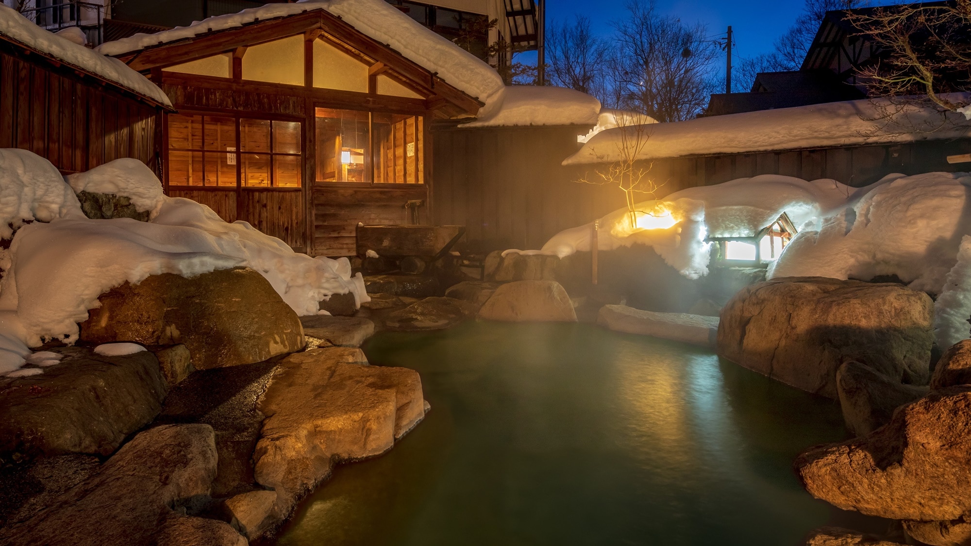 *[Private open-air bath at night] You can use three types of open-air baths for free! (Available 24 hours a day)